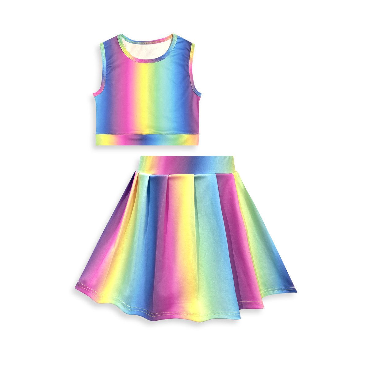 Denokids Shirt & Rock Sports Skirt and Crop Top Mädchen (1-tlg) Kinder Outfit, T-Shirt, Rock, Zweiteiler, Sommerrock