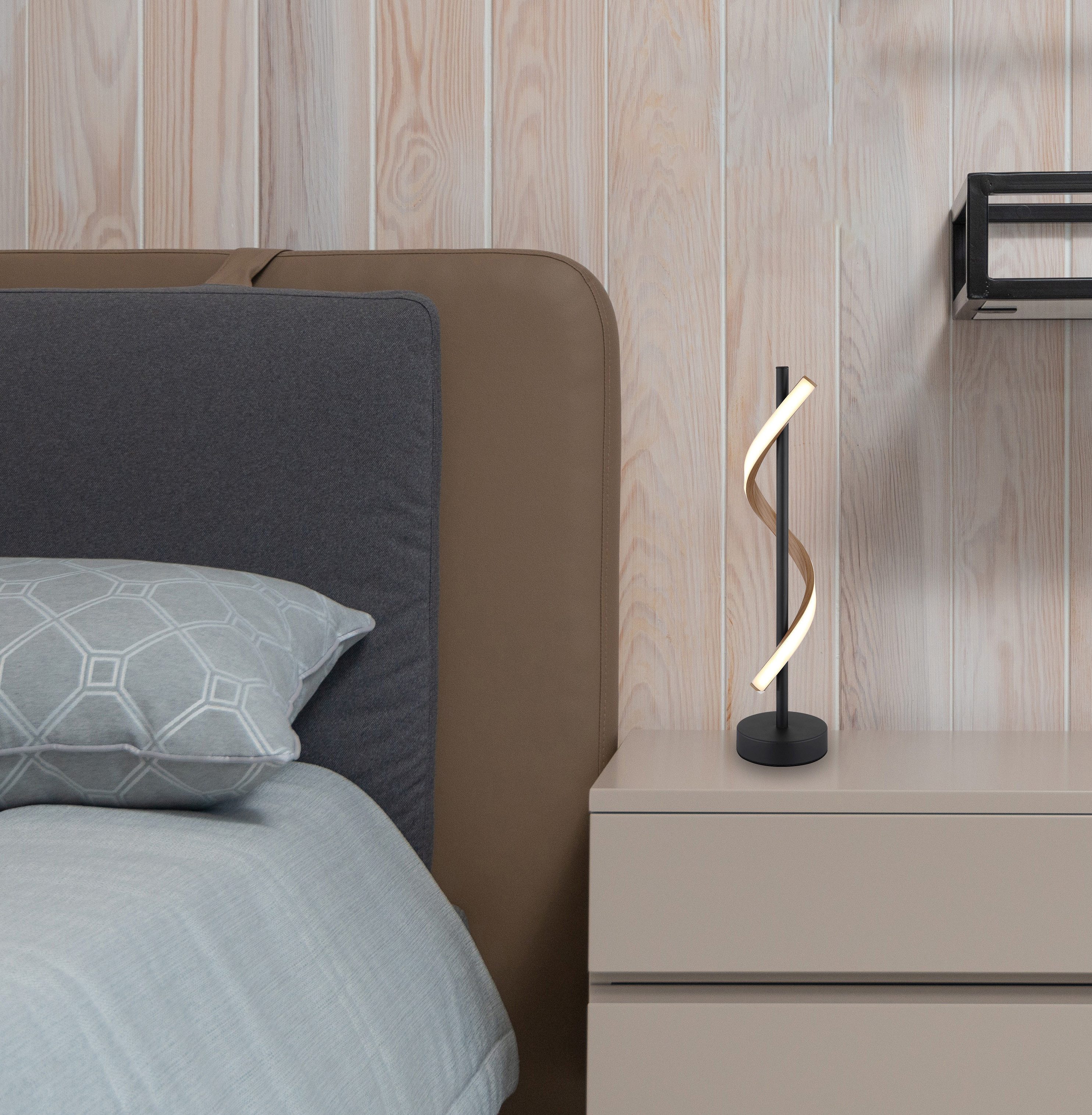 GLOBO LIGHTING Tischleuchte WATKINS, LED fest integriert, Warmweiß, Tischlampe Nachttischlampe Deko-Tischleuchte Schlafzimmer