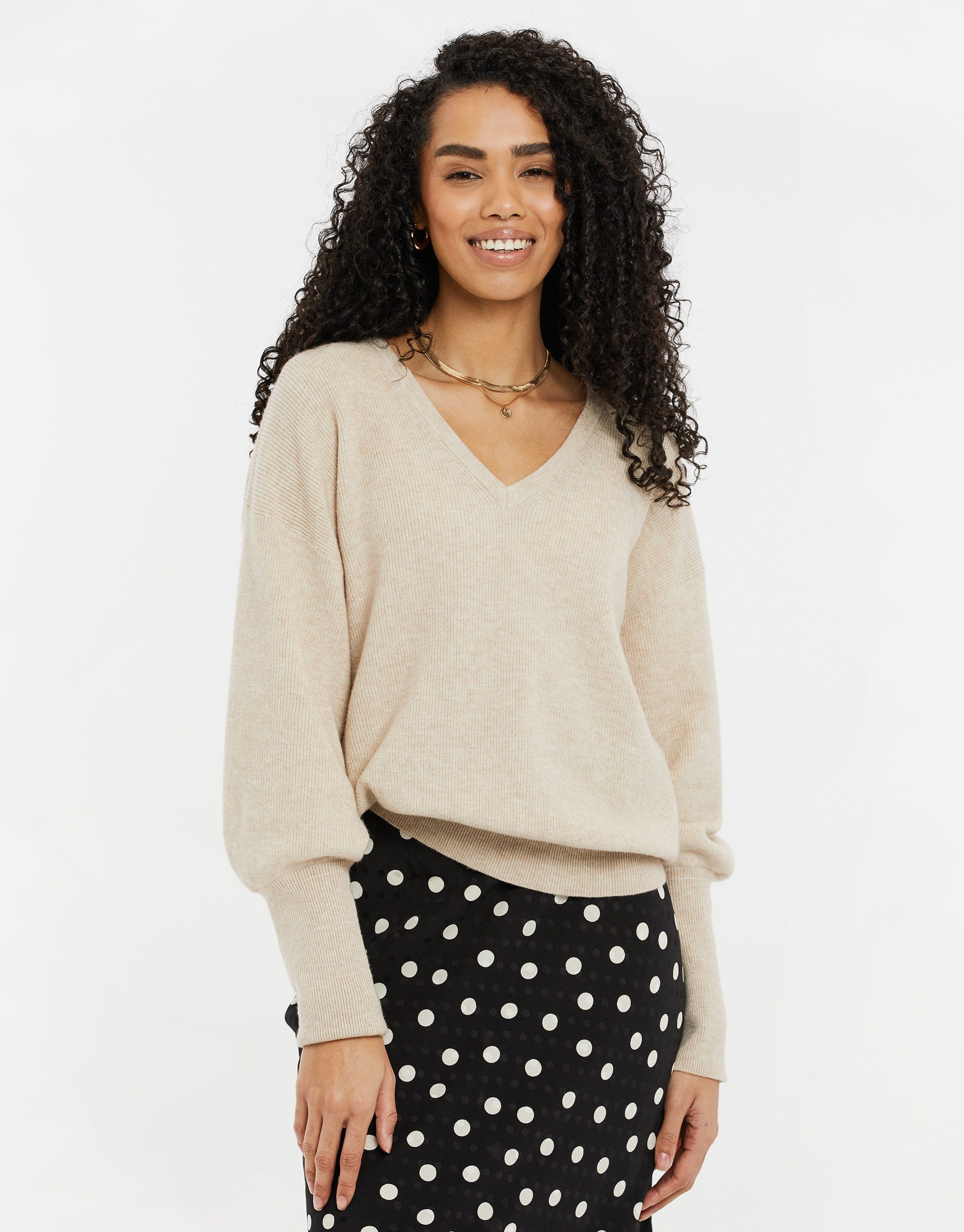Threadbare Rundhalspullover (1-tlg) mit bequemem V-Ausschnitt