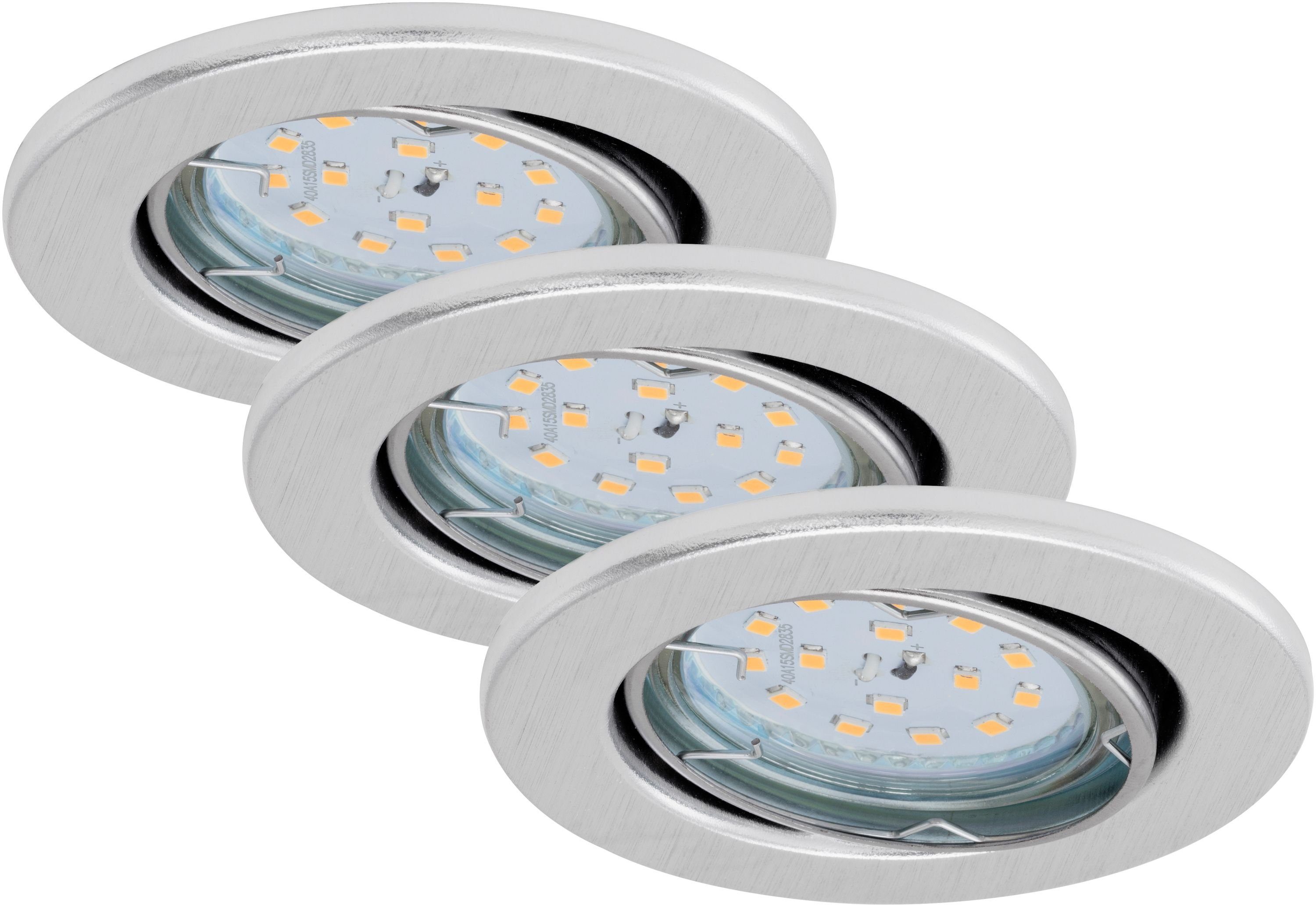 Briloner Leuchten LED Einbauspot wechselbar, aluminiumfarbig, GU10, Einbaustrahler, 7219-039, Einbauleuchte Warmweiß, LED