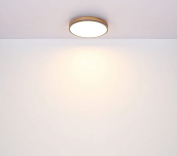 Globo LED Deckenleuchte DORO, 1-flammig, Ø 30 cm, Braun, Graphitfarben, LED fest integriert, Warmweiß, LED Deckenlampe