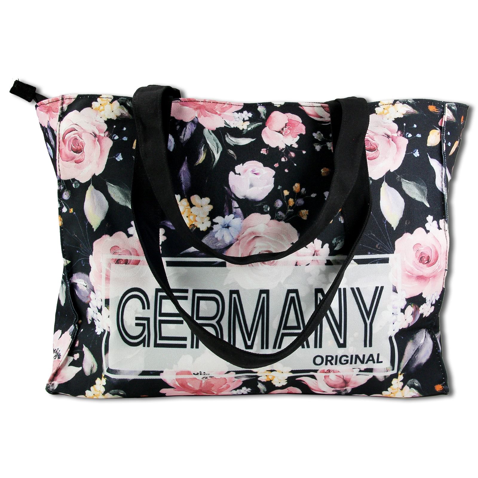 Robin Ruth Schultertasche Robin Ruth Schultertasche Baumwolle (Schultertasche), Damen, Jugend Schultertasche Baumwolle, schwarz, rosa 36,5 x 28,5cm