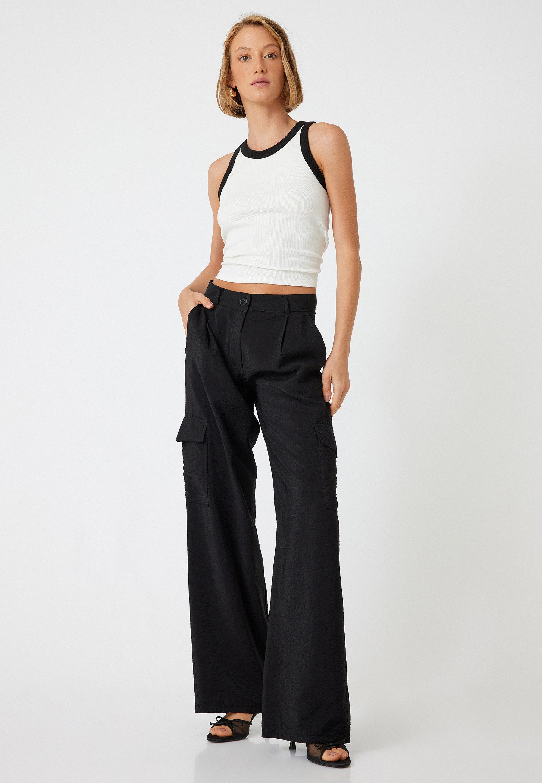 Koton Cargohose Normale Leibhöhe Wide Leg günstig online kaufen