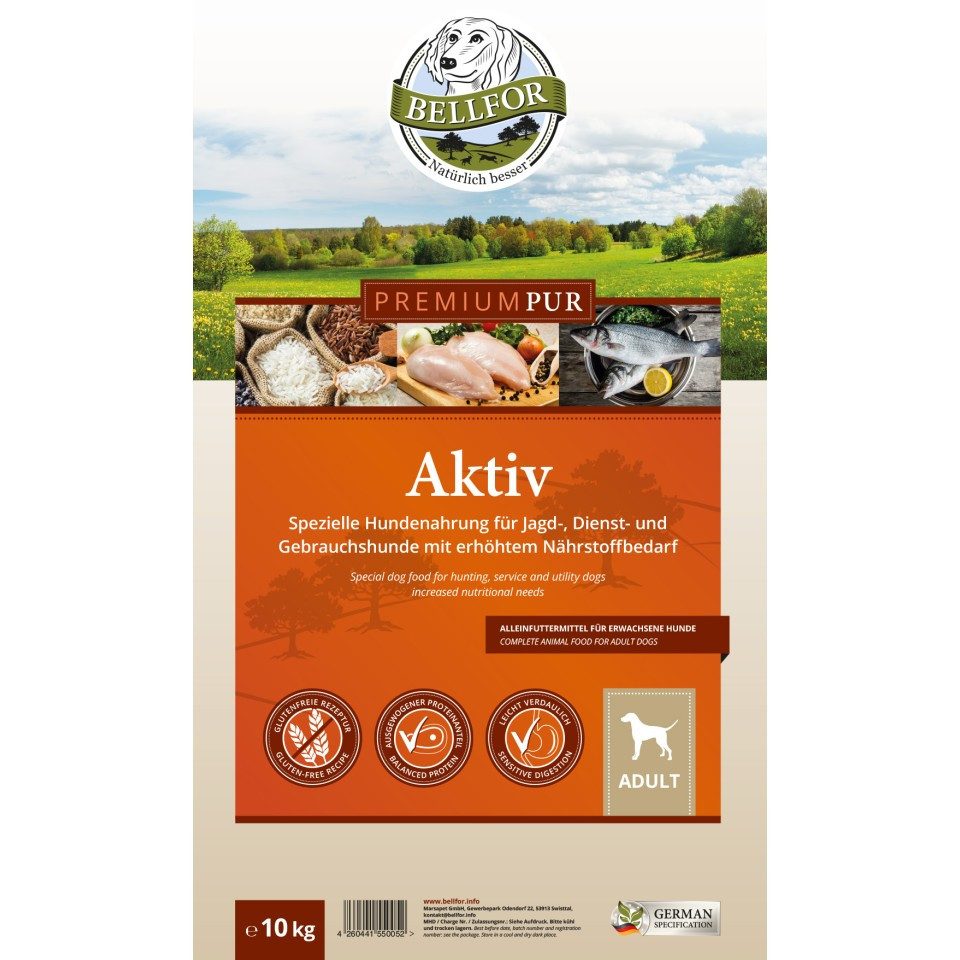 Bellfor Bellfor Hundefutter für sportliche Hunde - PREMIUM PUR Aktiv - 10 kg, für: Hunde
