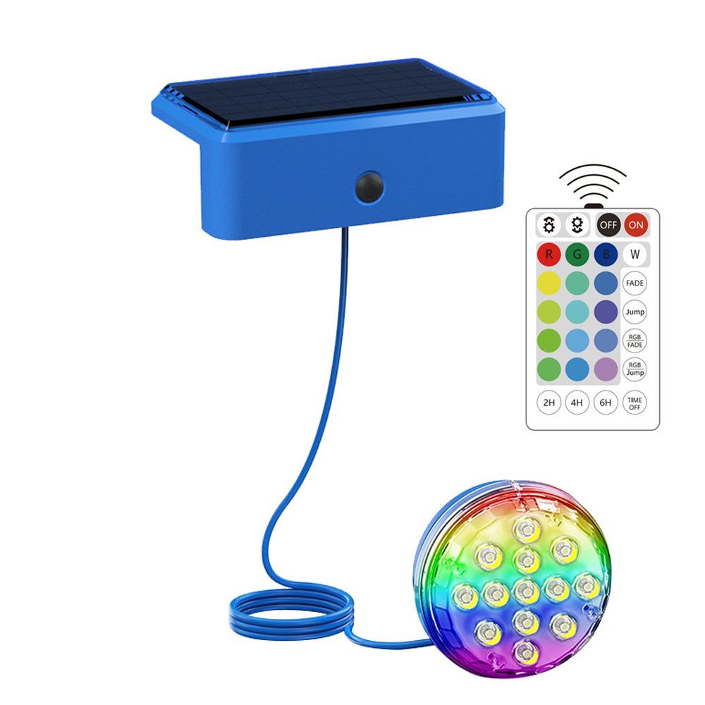 QUBEBU Pool-Lampe Pool Lampe RGB Farbwechselnde Einhänge Poolscheinwerfer Fernbedienung, LED fest integriert, IP68 wasserdicht Pool-Lampe für Teich, VogelBad, Wasserspiel, Pool, Wasserdicht Pool Lichter Unterwasser für Aufstellpool, Badewannenlicht