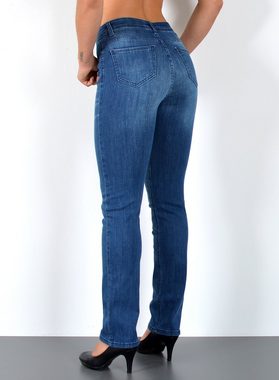 ESRA Straight-Jeans G800 High Waist Straight Fit Jeans Damen, bis Übergröße / Plussize Größe, Damen Straight Leg Jeans Hoch Bund, Gerade Schnitt Jeans Damen, bis Große Größen, Jeans Regular Fit Hose, Damen Jeans, Jeans Damen, High Waist Jeans, Damen Jeans Straight, High WaistJeans Damen, Damen Jeans Rot Braun Bordeaux Braun Schwarz Blau Petrol, Damen Jeanshose Straight Fit