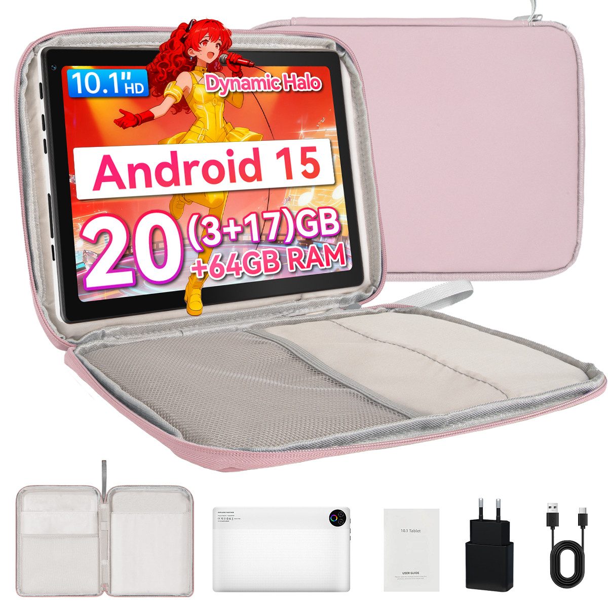 BUFO 10 Zoll 5-Core Android 15, 1280x800 IPS HD, 64GB, 5G WiFi Tablet (10", 64 GB, Andorid, 2,4G/5G WiFi, Tablet mit Blaulichtfilter, Kindersicherung, Widevine L1)