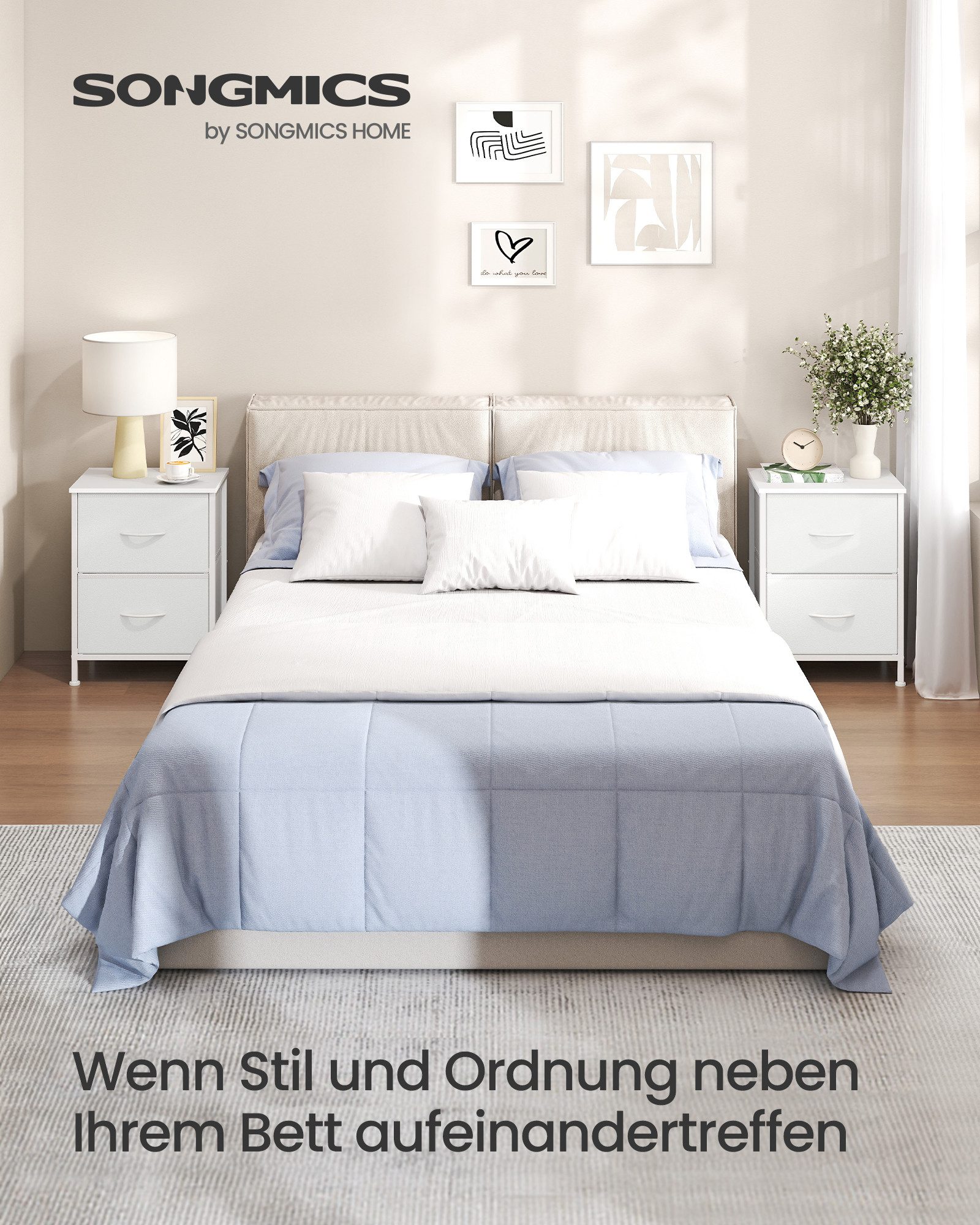 SONGMICS Nachttisch, Kommode, Schrank, 2 Stoffschubladen, günstig online kaufen