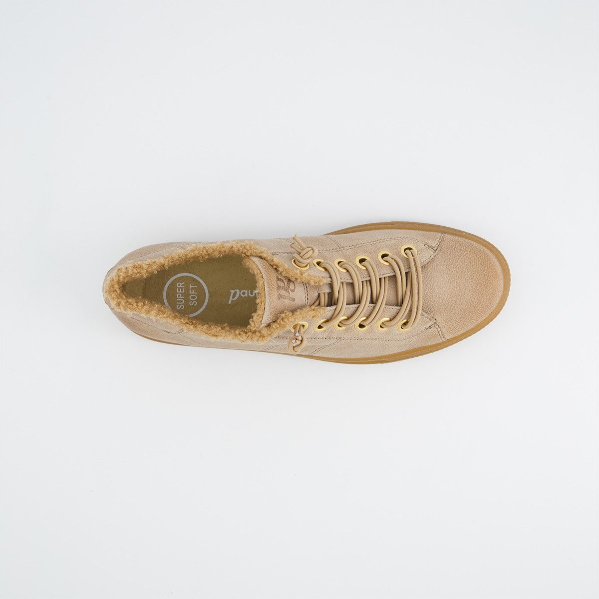Paul Green Paul Green 5445-028, Warmfutter, Schnürschuhe, Beige, Damen Schnürschuh