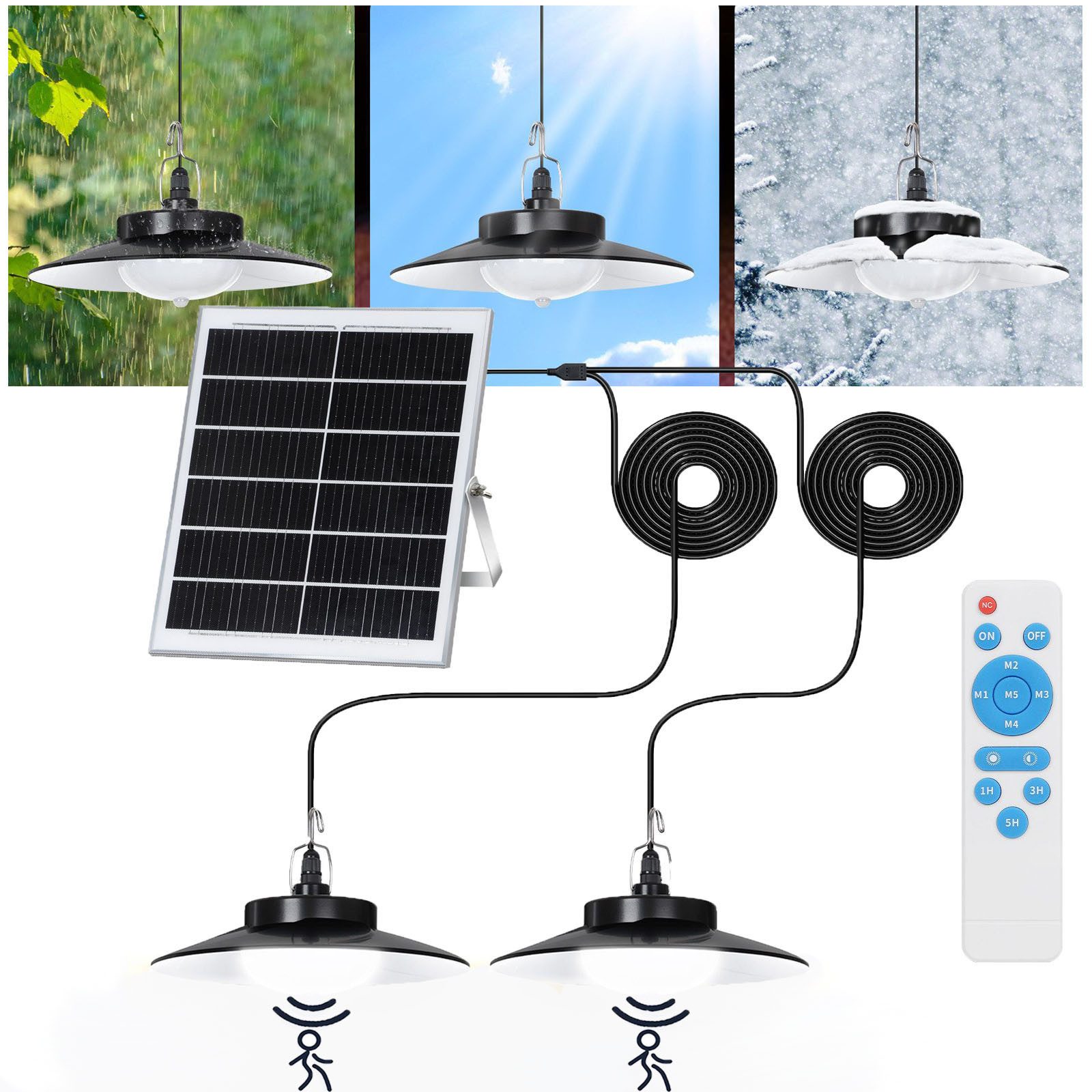 Jibenhome LED Solarleuchte 1/2/3/4 Kopf LED günstig online kaufen