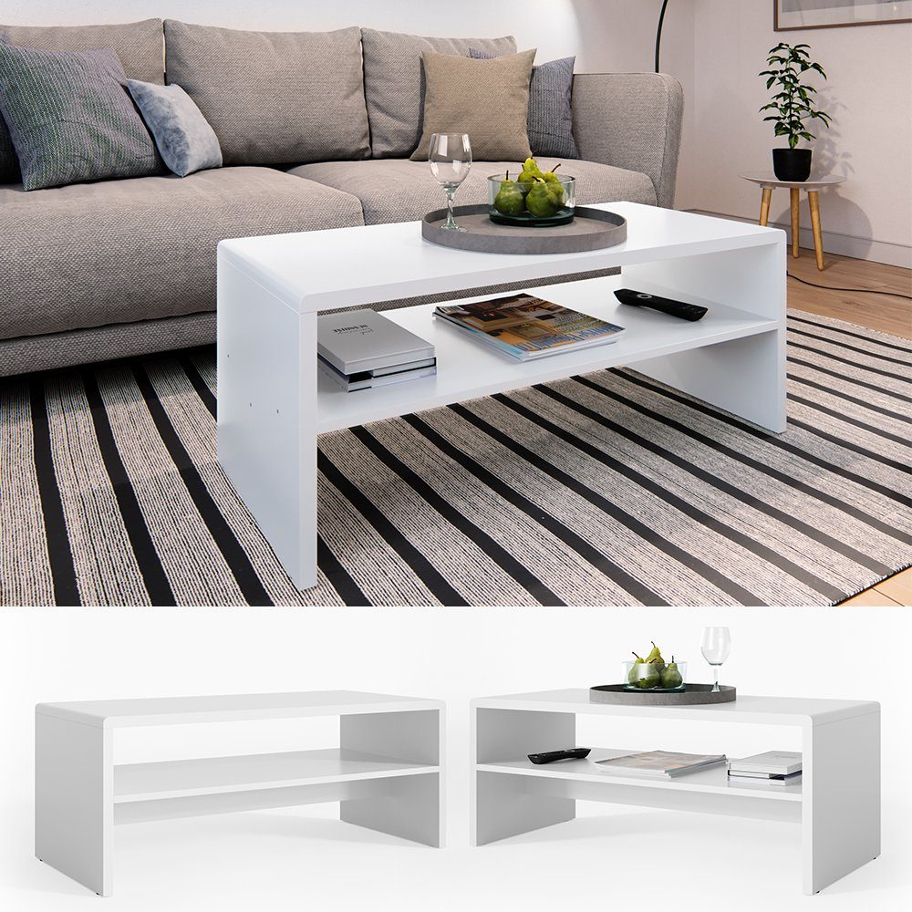 Vicco Couchtisch, Weiß, 99.6 x 39.8 günstig online kaufen