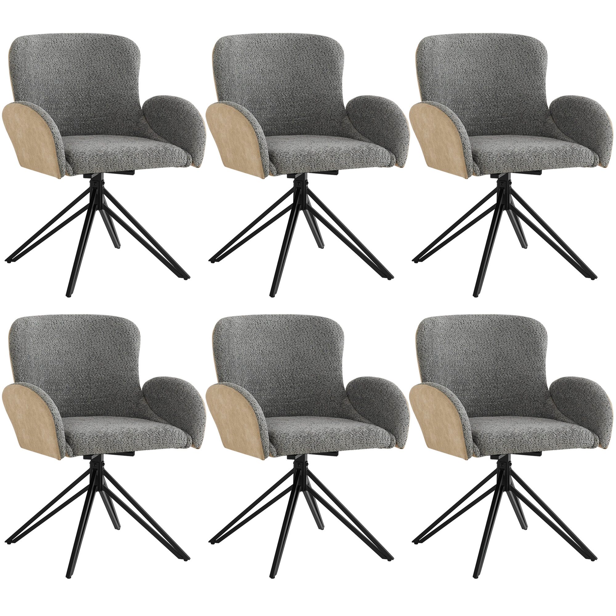 Esszimmerstuhl Wohnzimmerstuhl Ankleidestuhl Ergonomischer Stuhl 360-Grad-Drehstuhl