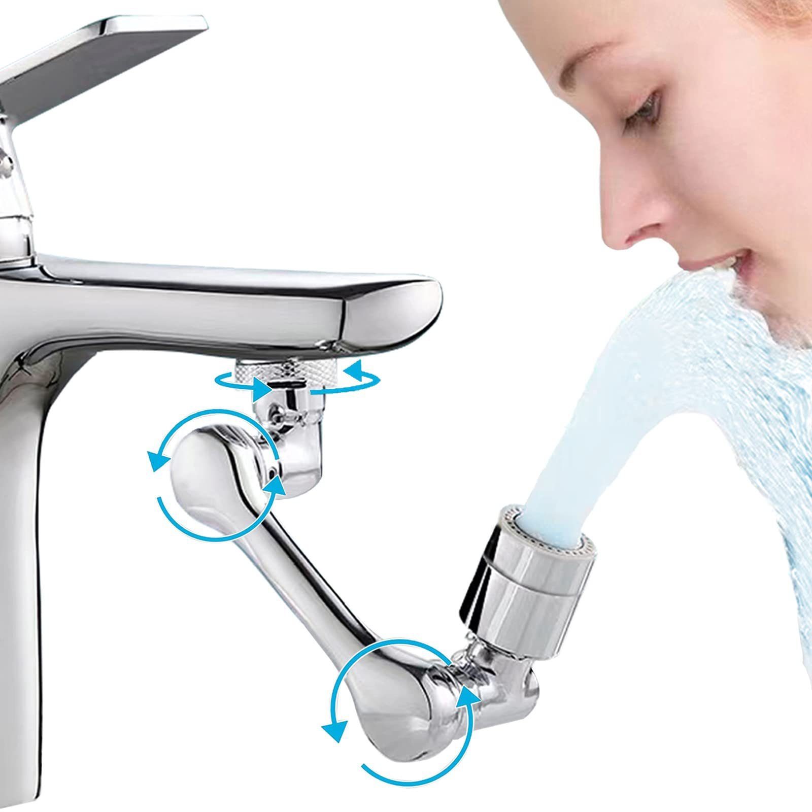 Leway Waschbeckenbrause Wasserhahn-Waschbecken-Spray 1080 ° drehbarer  Wasserhahn-Luftsprudler 22 mm und 24 mm Küchen-/Badezimmer-Wasserhahn- Aufsatz mit Gewinde (1-St)