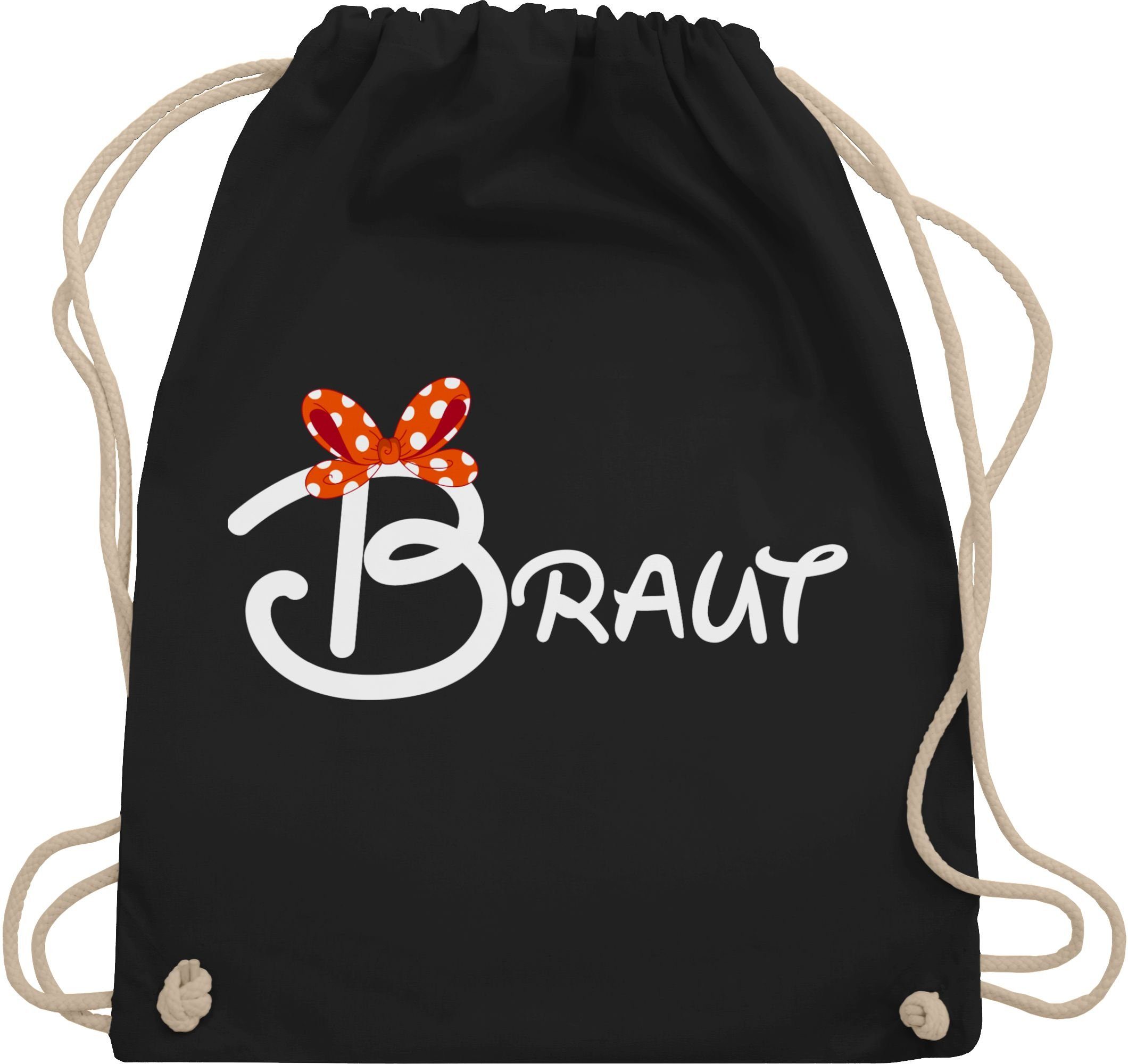 Shirtracer Turnbeutel Braut Schleife weiß, JGA Junggesellenabschied Frauen