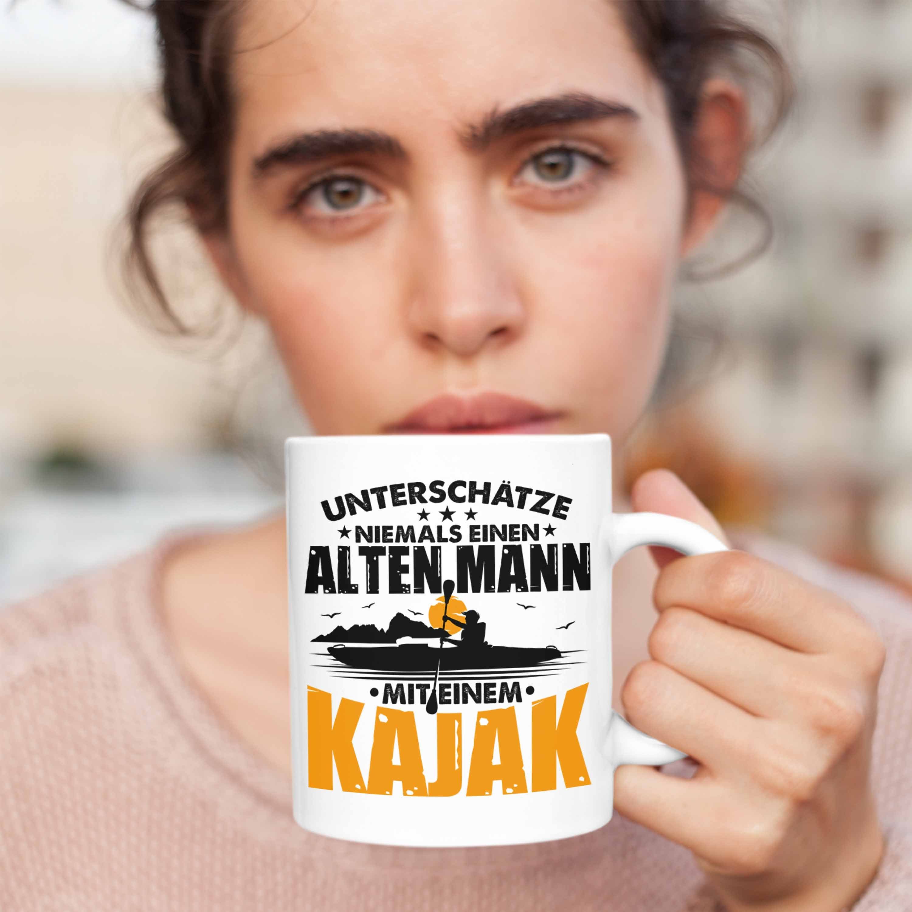 Tasse Tasse Geburtstag Geschenkidee Trendation Trendation Überraschung Kajak-Fahrer Evolution Weiss - Geschenk Kajak