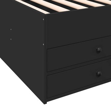 vidaXL Bett Tagesbett mit Schubladen Schwarz 100x200 cm Holzwerkstoff