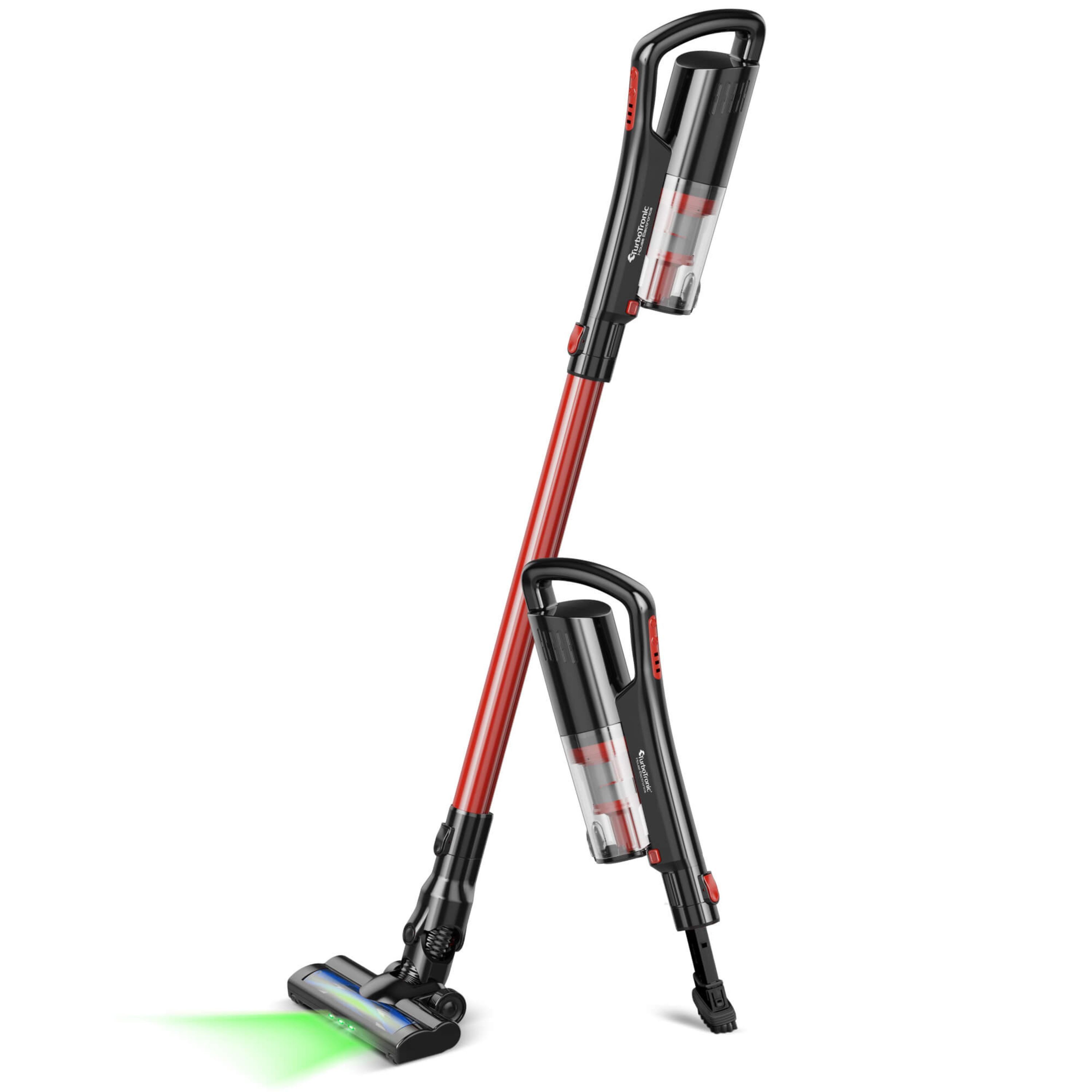 TurboTronic by Z-Line Akku-Hand-und Stielstaubsauger 120 Watt TurboTronic 11 kpA mit Laser Kabellos Staubsauger, 120 W, beutellos, 2-in-1 Akku-Staubsauger, faltbares Saugrohr, Laser-Technologie