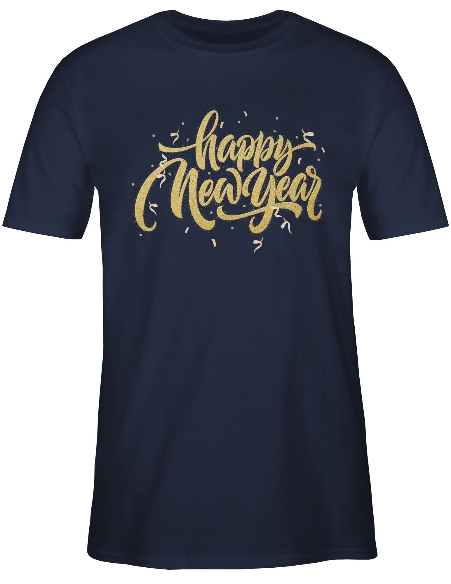 Shirtracer T-Shirt Happy New Year I Frohes Neues Jahr I Silvester I Jahreswechsel Silvester Erwachsene