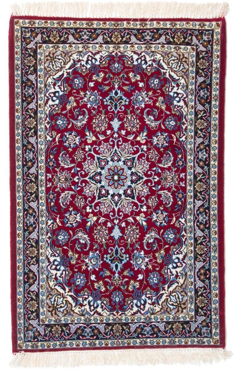 Orientteppich Isfahan Seidenkette 69x109 Handgeknüpfter Orientteppich, Nain Trading, rechteckig, Höhe: 6 mm | Kurzflor-Teppiche
