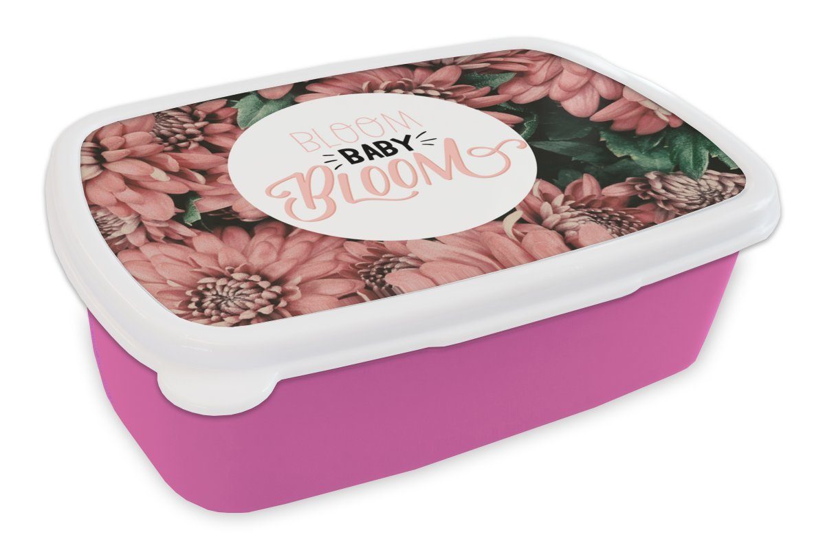 - Snackbox, (2-tlg), Lunchbox Kinder, Zitate, Erwachsene, MuchoWow Brotbox Brotdose rosa Sprichwörter bloom' Bloom Mädchen, Kunststoff, Kunststoff - baby für