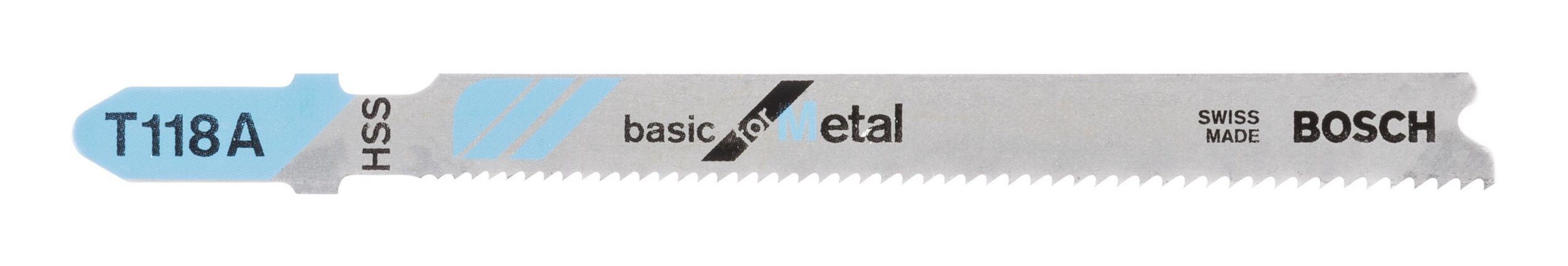 BOSCH Stichsägeblatt (100 Stück), T 118 A Basic for Metal - 100er-Pack