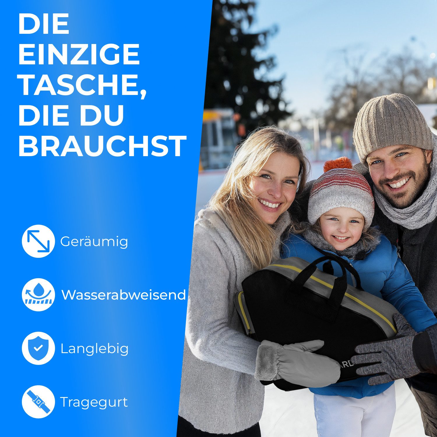 Styngard Sporttasche MONTREAL, Schlittschuhtasche Damen & Herren - Inlinertasche für Eislaufschuhe