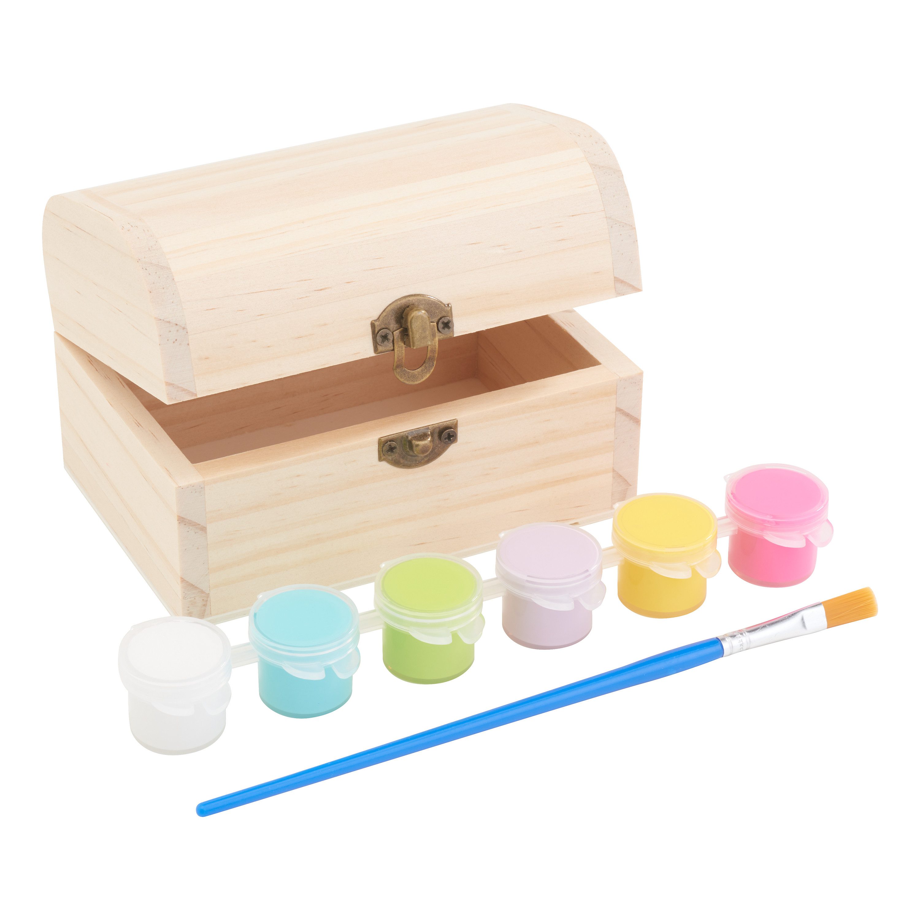 Truhe Holztruhe inkl. Farben und Pinsel