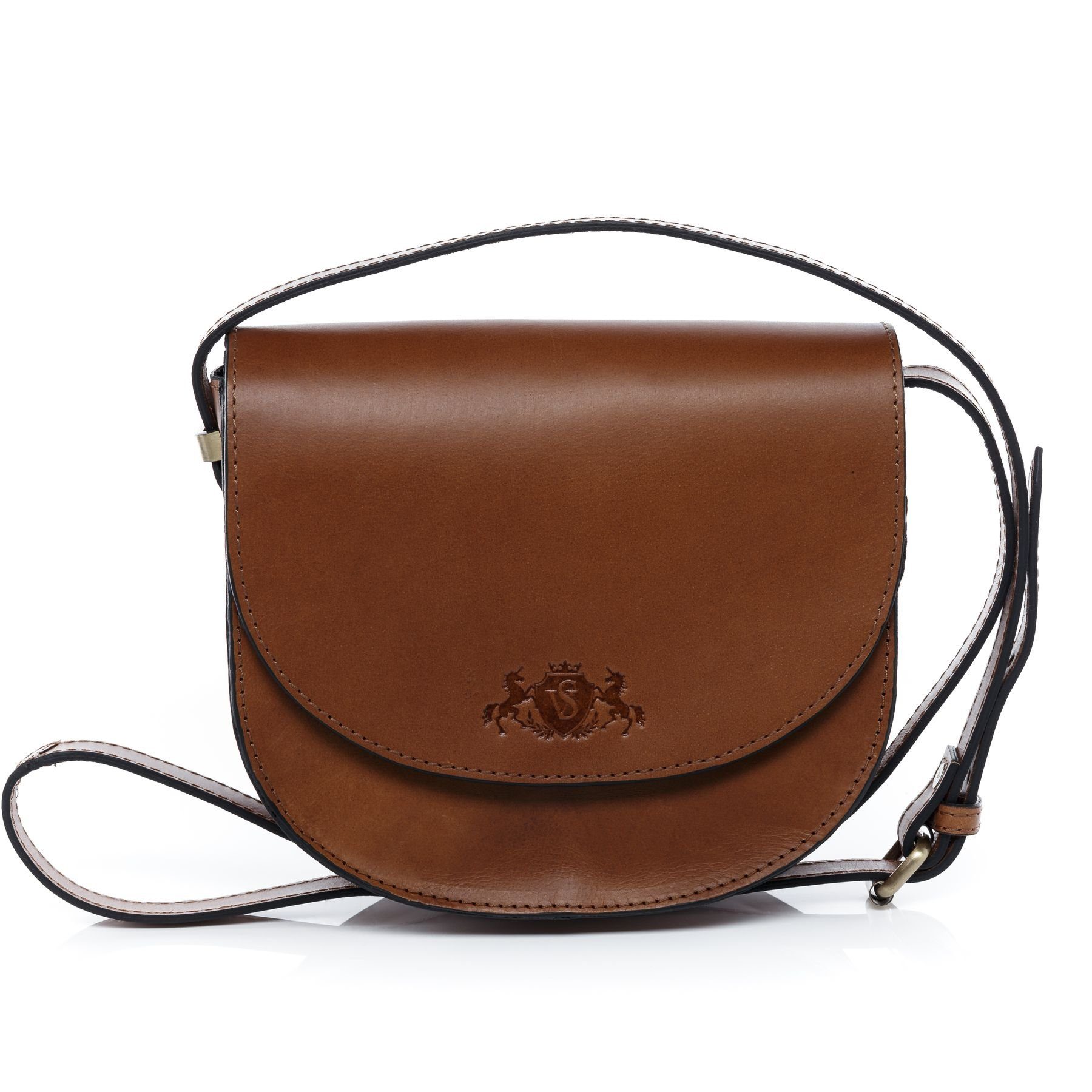 SID & VAIN Umhängetasche echt Leder Umhängetasche groß tan-cognac, Crossbody Bag Echtleder für Damen, Umhängetasche hellbraun-cognac