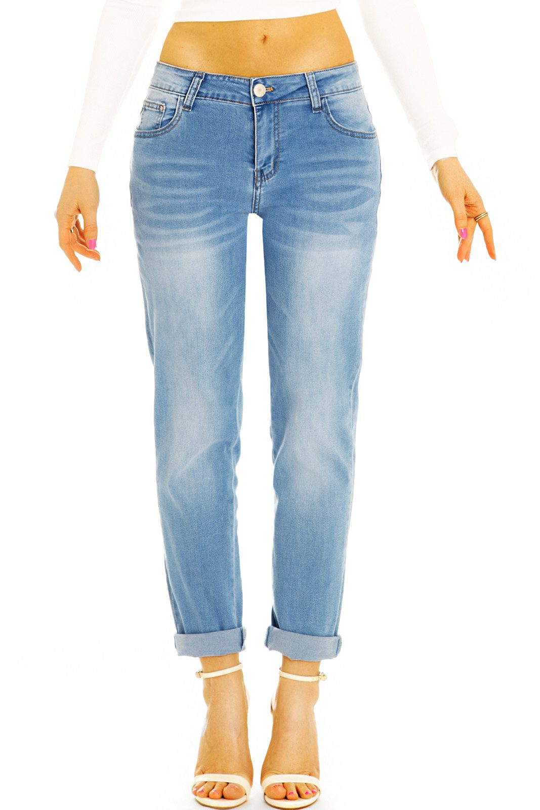 be styled Mom-Jeans Lässige Mom Jeans Hose - Bequeme Stretchjeans - Damen - j16e-1 mit Stretch-Anteil