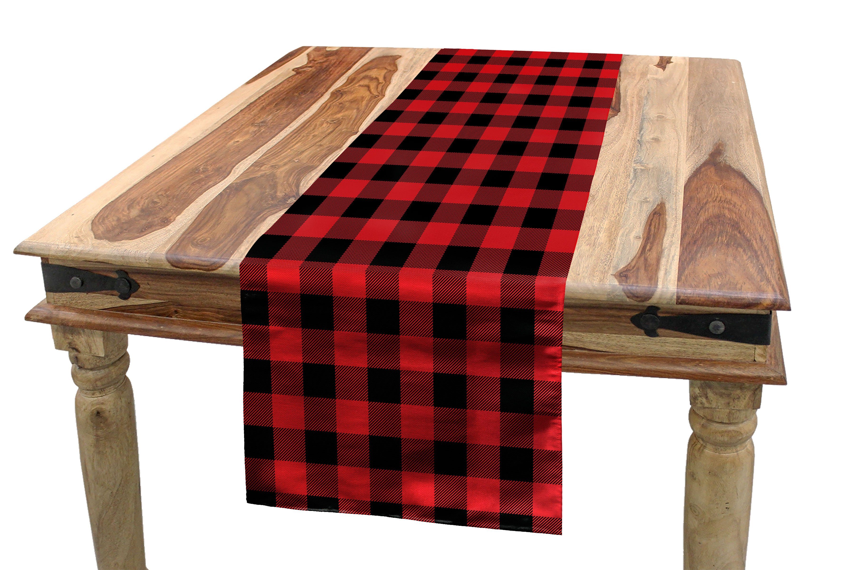 Abakuhaus Tischläufer Esszimmer Küche Rechteckiger Dekorativer Tischläufer, Plaid Retro Lumberjack Buffalo