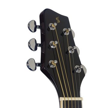 Stagg Konzertgitarre SA35 DSCE-BK Cutaway, akustisch-elektrische Slope Shoulder Dreadnou...