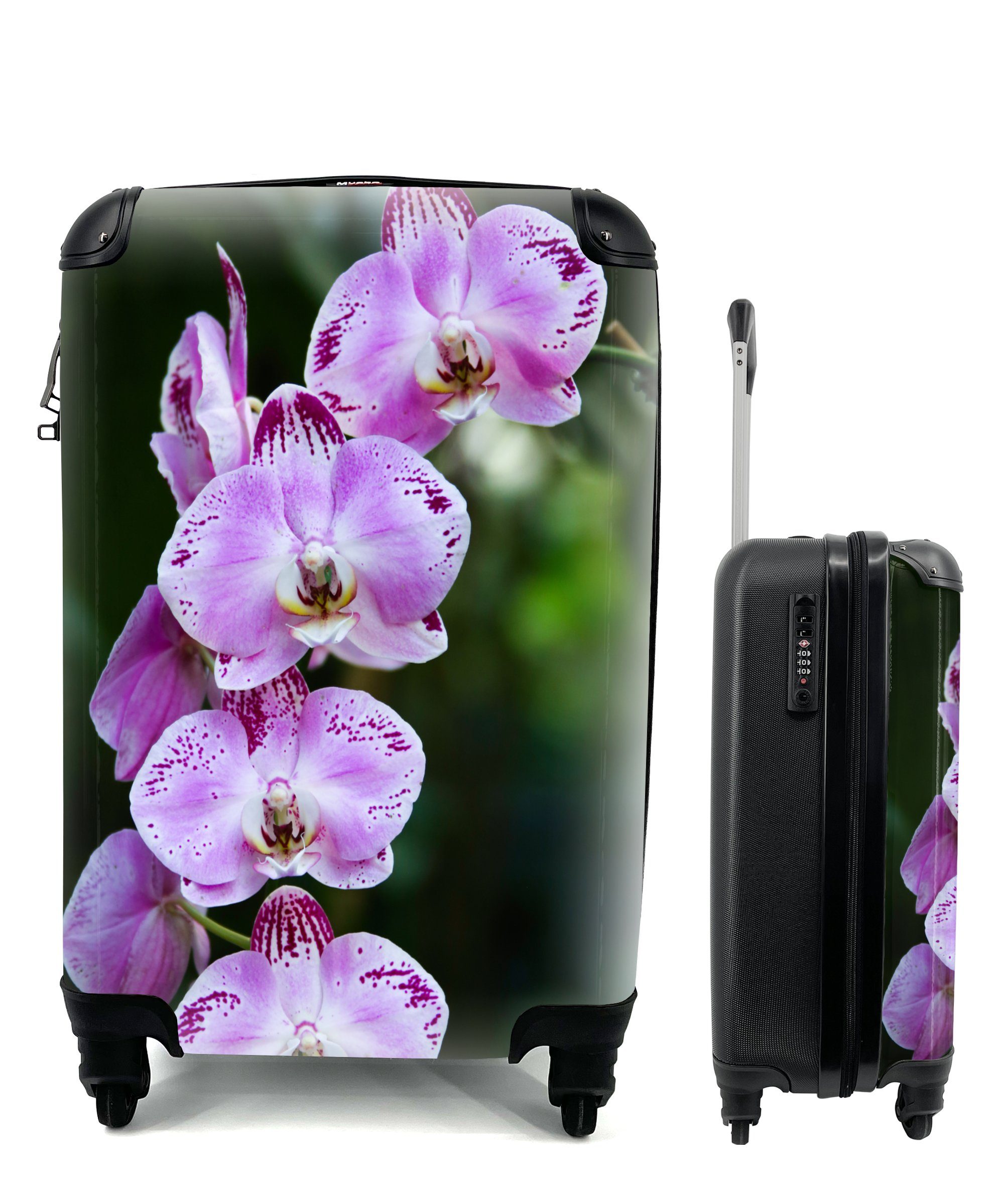 Reisekoffer rollen, Blühende für Handgepäckkoffer Trolley, Orchideen, mit Handgepäck MuchoWow 4 Ferien, Reisetasche Rollen,