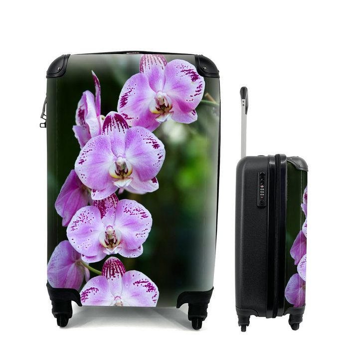 MuchoWow Handgepäckkoffer Blühende Orchideen 4 Rollen Reisetasche mit rollen Handgepäck für Ferien Trolley Reisekoffer