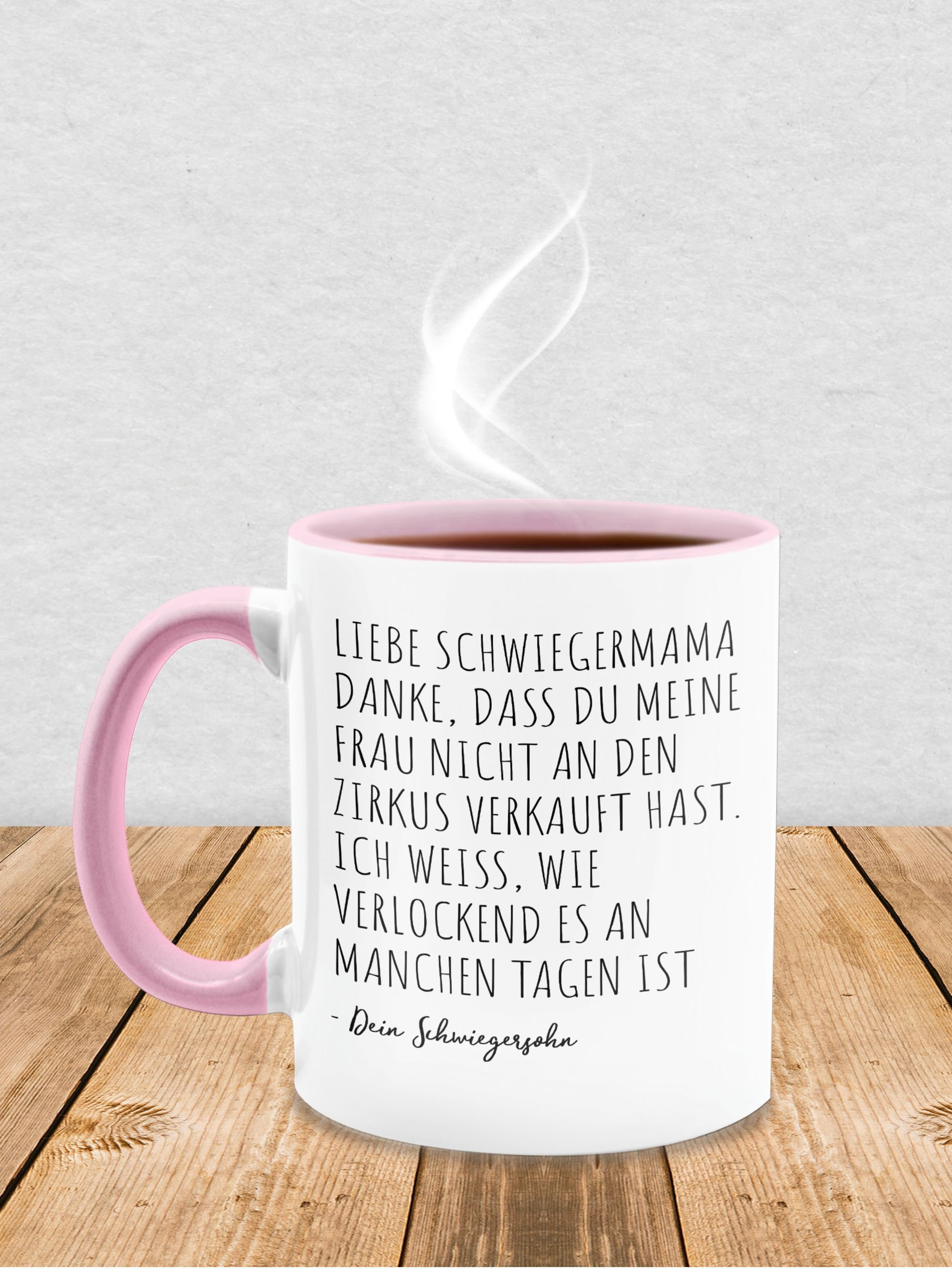 Tasse Keramik, Rosa Beste Shirtracer Schwiegermutter 1 lustig Schwiegermutter von Schwiegersohn, Schwiegermama Geschenk