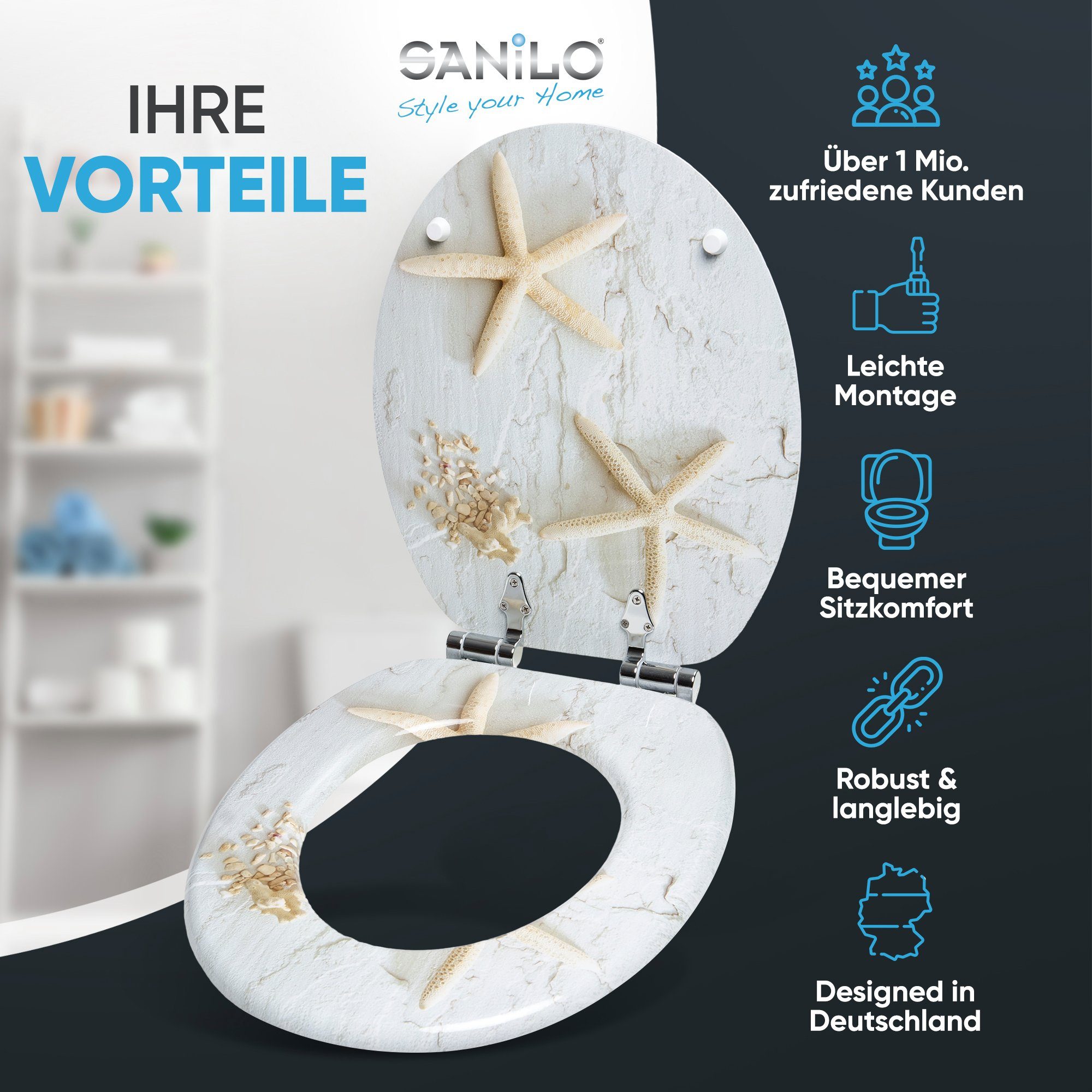 Sanilo WC-Sitz Seestern, mit Absenkautomatik, hochwertig & modern, universe günstig online kaufen