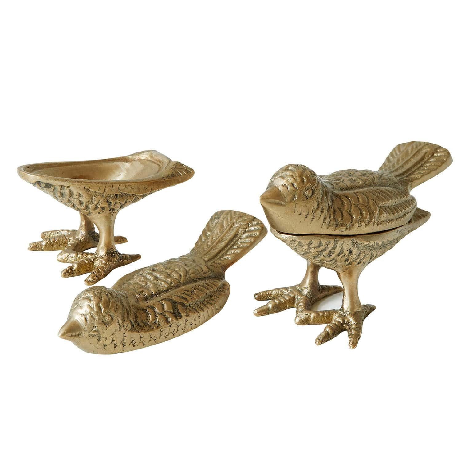 Mirabeau Dekofigur Deko-Vogel 2er Set Fairydell antikmessing
