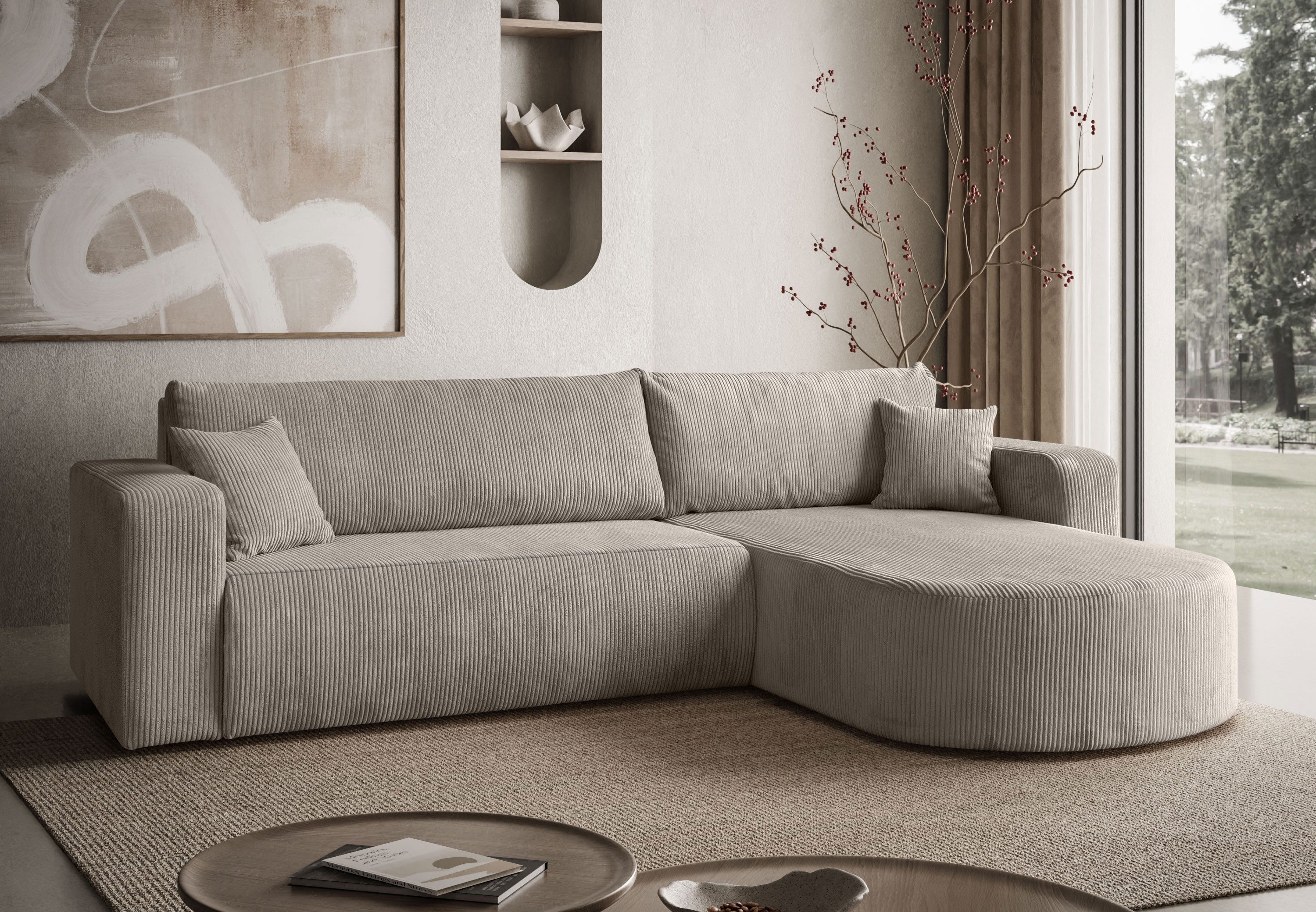 Lookway Ecksofa SOPRANO mit Schlaffunktion und Bettkasten, Schlaffunktion