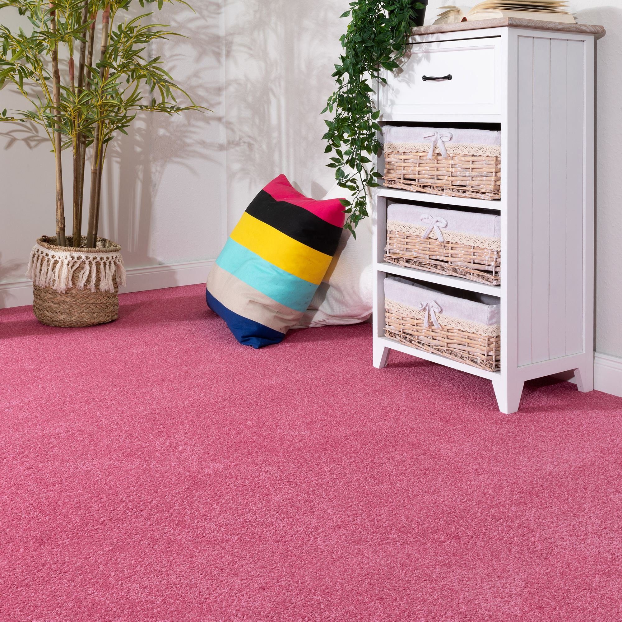 Teppichboden Velours Bari rosa FB63 400 cm breit (Meterware)