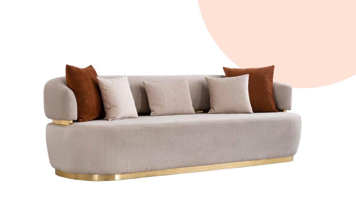 Stoff Sofa Rundes Big Couch Sofa Ovale Textil Samt Couchen JVmoebel Big-Sofa,