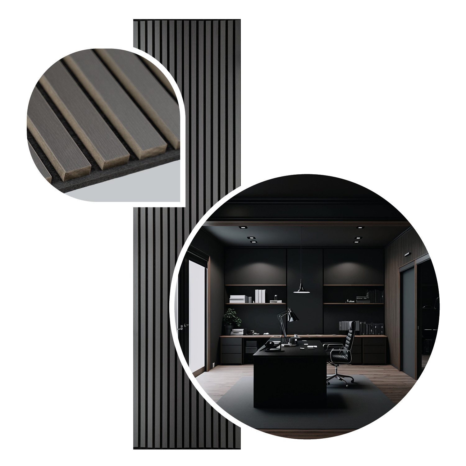 LP projekt Akustikplatte Effektive Wandpaneele für ruhige Räume & moderne Raumgestaltung, (Verfügbar in Breiten 120–300 cm und Längen 40/60 cm), Schallabsorbierende Wandverkleidung für Home Office & Wohnzimmer