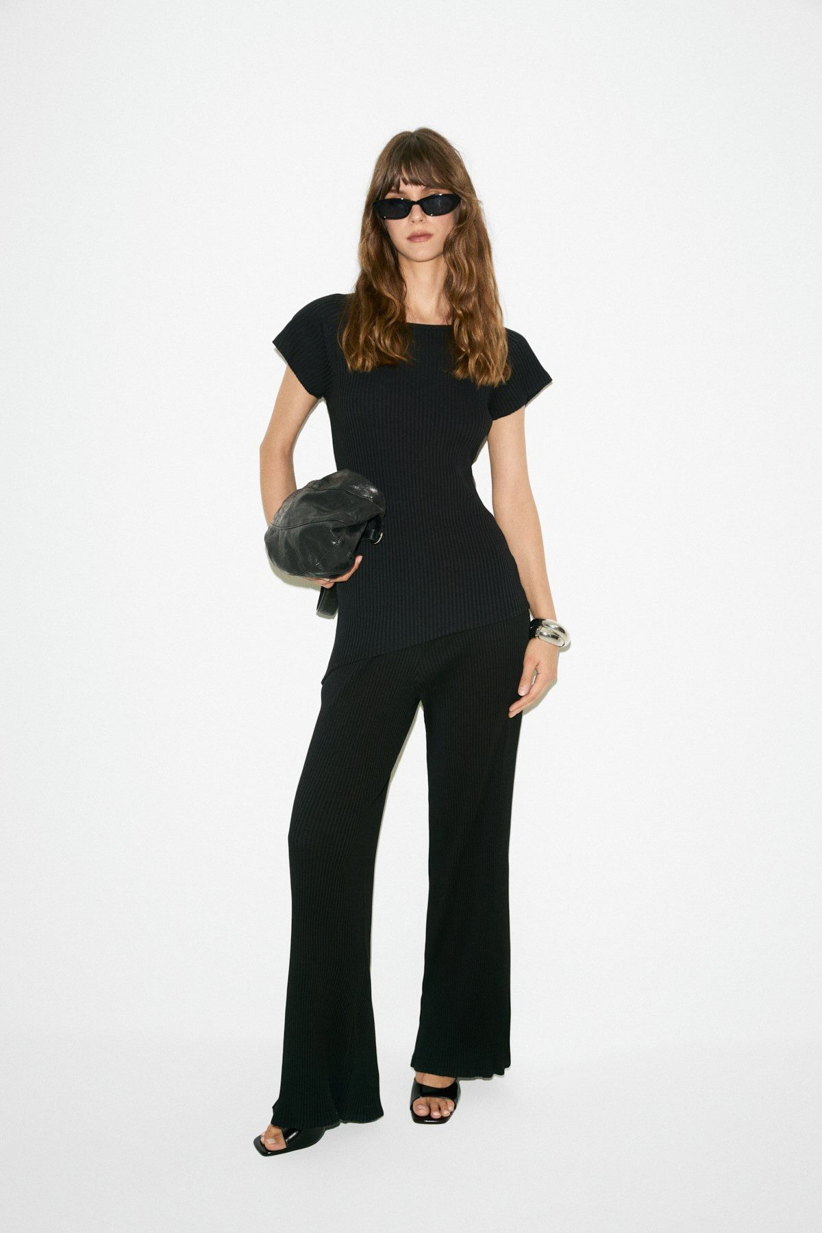 ETHIQUET Blusentop Yselut Damen Asymmetrische Tunika Set