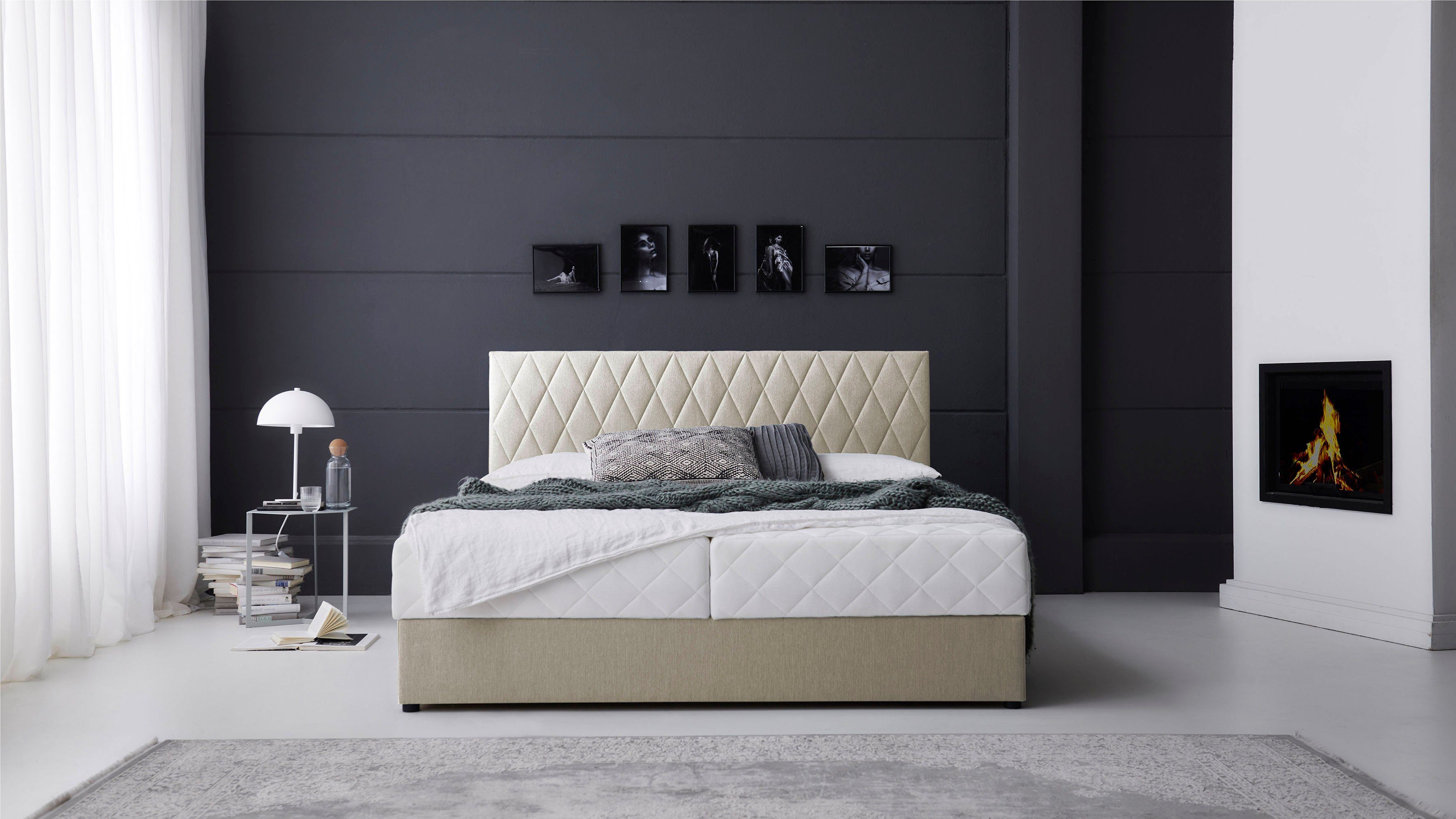 ATLANTIC home collection Boxbett "Benita", inkl. Bettkasten, erhältlich in verschiedenen Größen, inkl. Taschen-Federkernmatratze