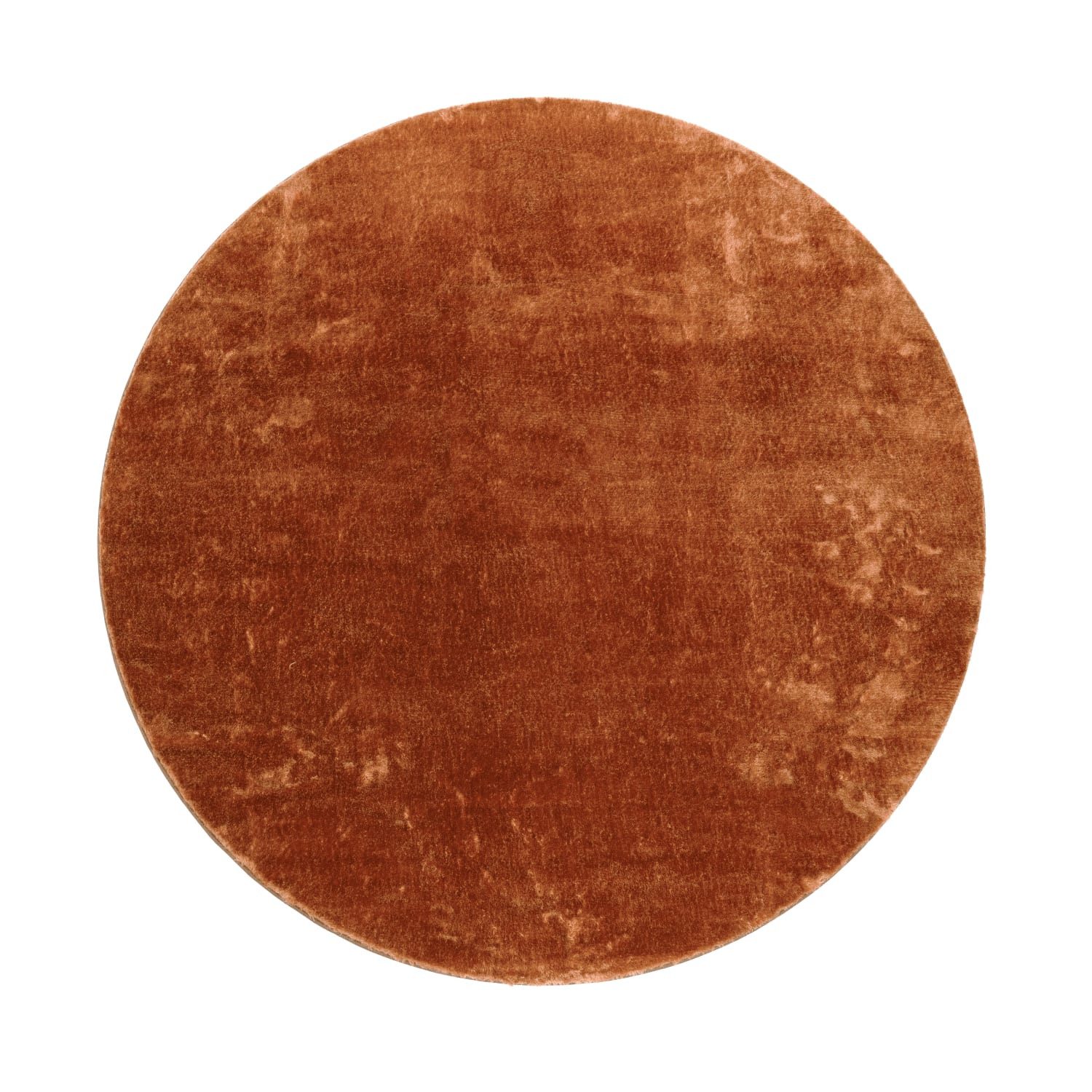 KADIMA DESIGN Teppich waschbar Unifarben Wohnzimmer schmutzabweisend Teppich Kurzflor, Rund, Höhe: 14 mm, Florhöhe: 10 mm, Polyester, Rund, 160D, Kupfer