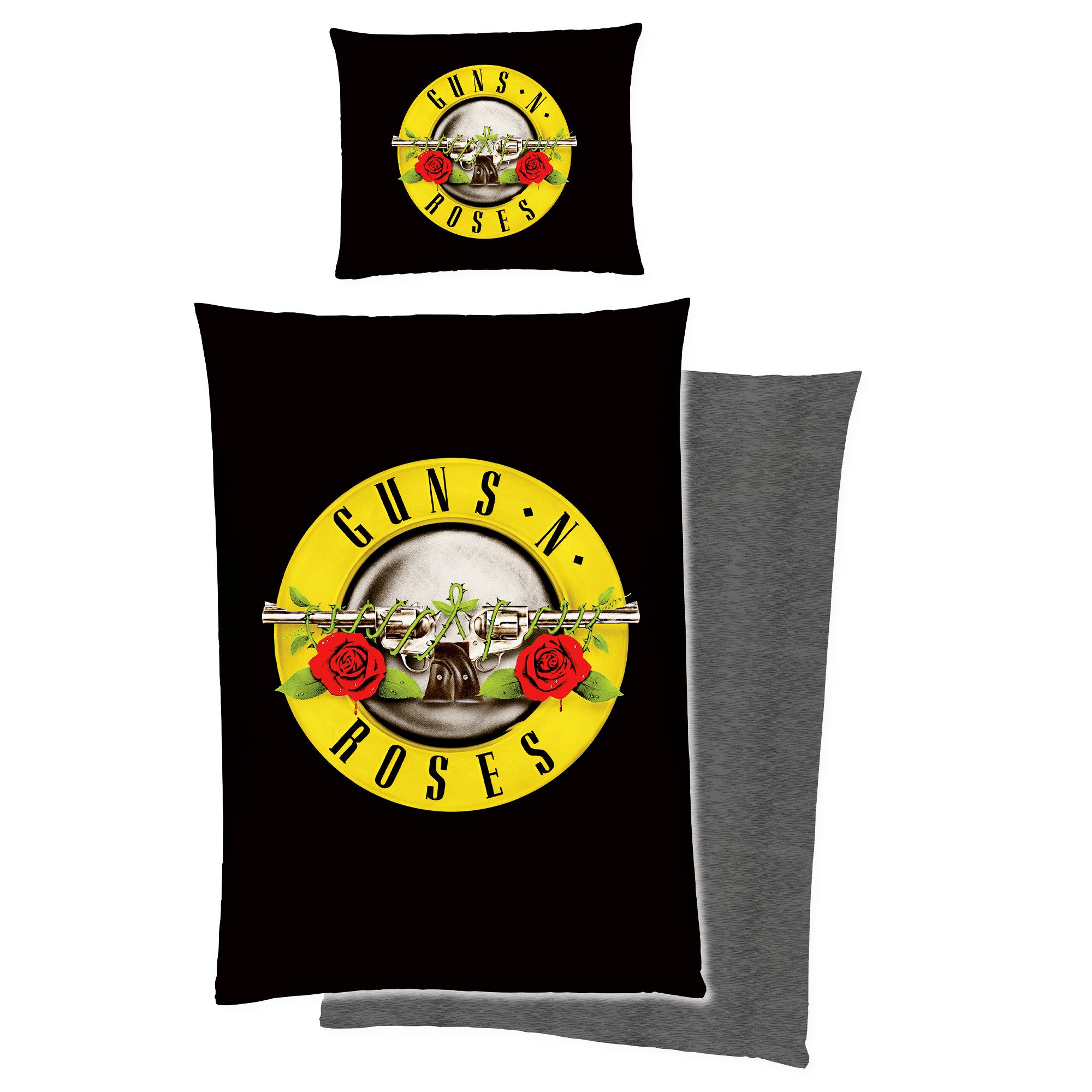 BERONAGE Wendebettwäsche Guns N’ Roses Schwarz Bettwäsche Linon / Renforcé, günstig online kaufen