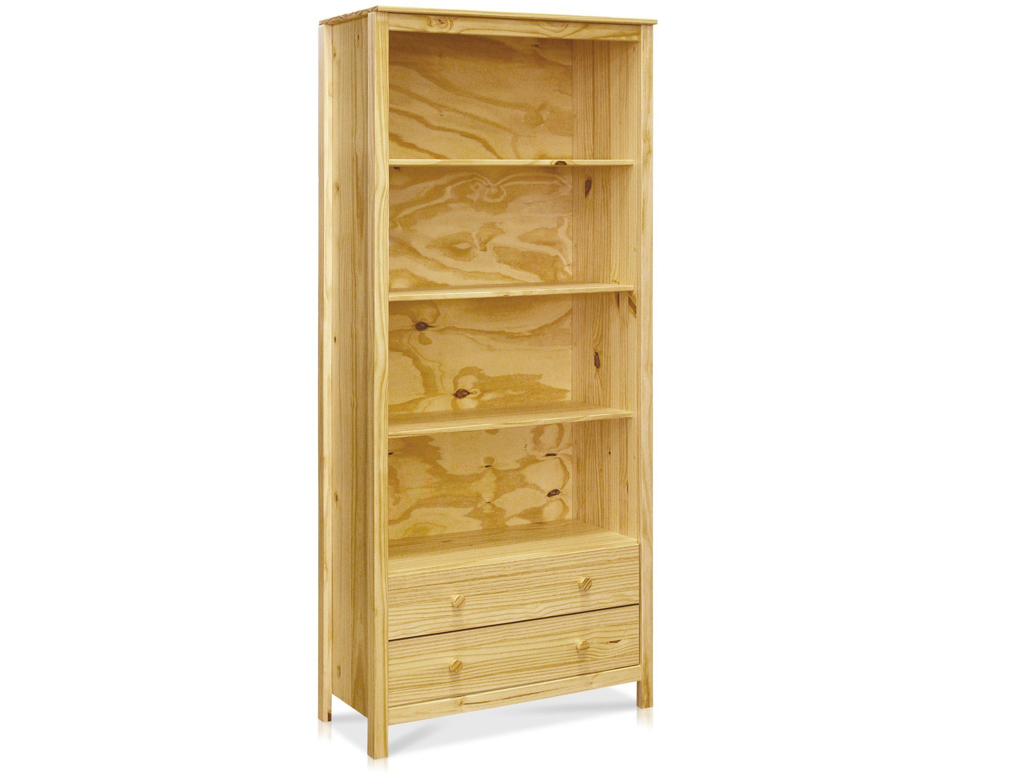 Moebel-Eins Raumteilerregal, TOBINO Bücherregal 4 Fächer, Material Massivholz, Kiefer