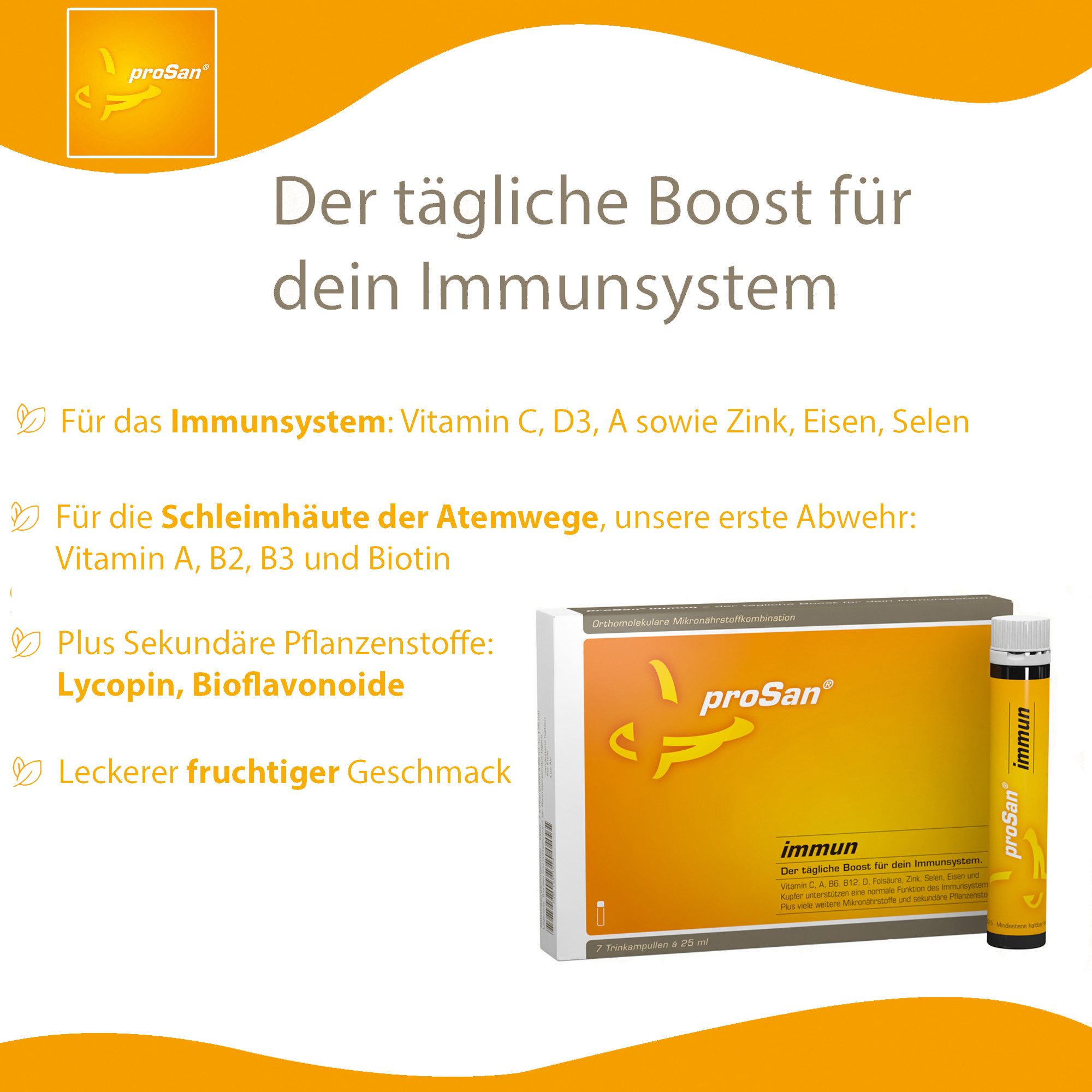 proSan Immun Trinkampullen, der tägliche Boost für dein Immunsystem, Trinkampullen, 7 St., 175 g 175 ml