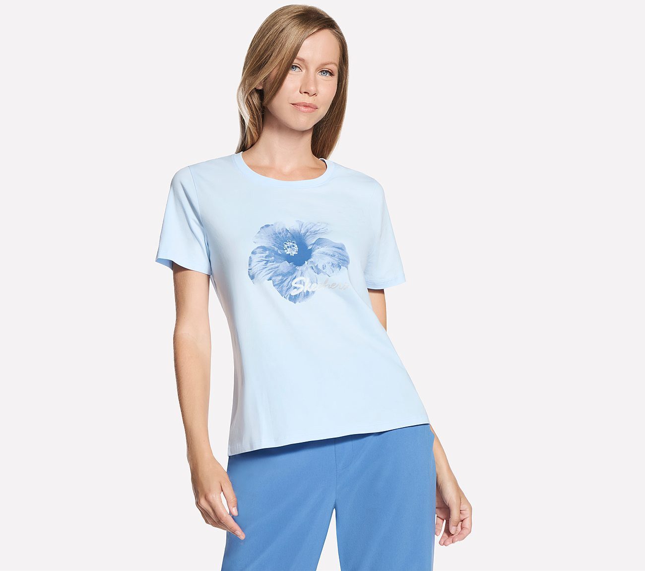 Skechers T-Shirt Women's T- Shirt aus Baumwolle und Elasthan, für Erwachsene, auch in großen Größen