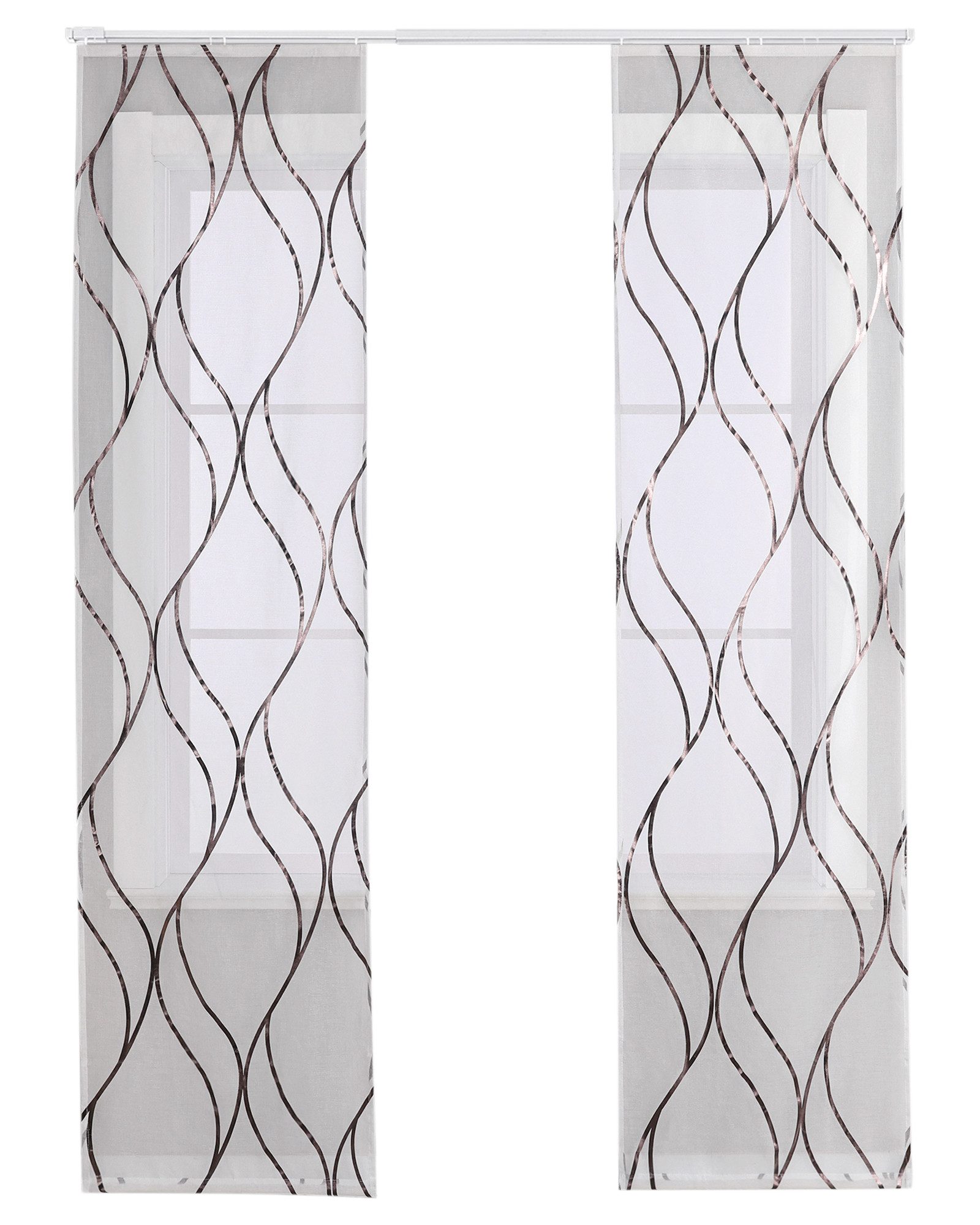 Joyswahl Schiebegardine (2 St), Klettband, transparent, Voile, Moderne Fläc günstig online kaufen