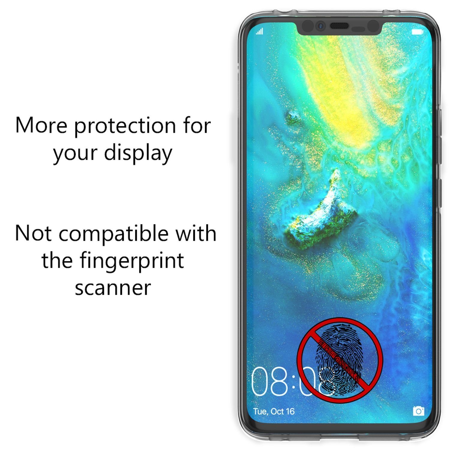 Nalia Smartphone-Hülle Huawei Mate 20 Pro 16,3 cm (6,4 Zoll), Klare 360 Grad Hülle / Rundumschutz / Transparent / Displayschutz Case