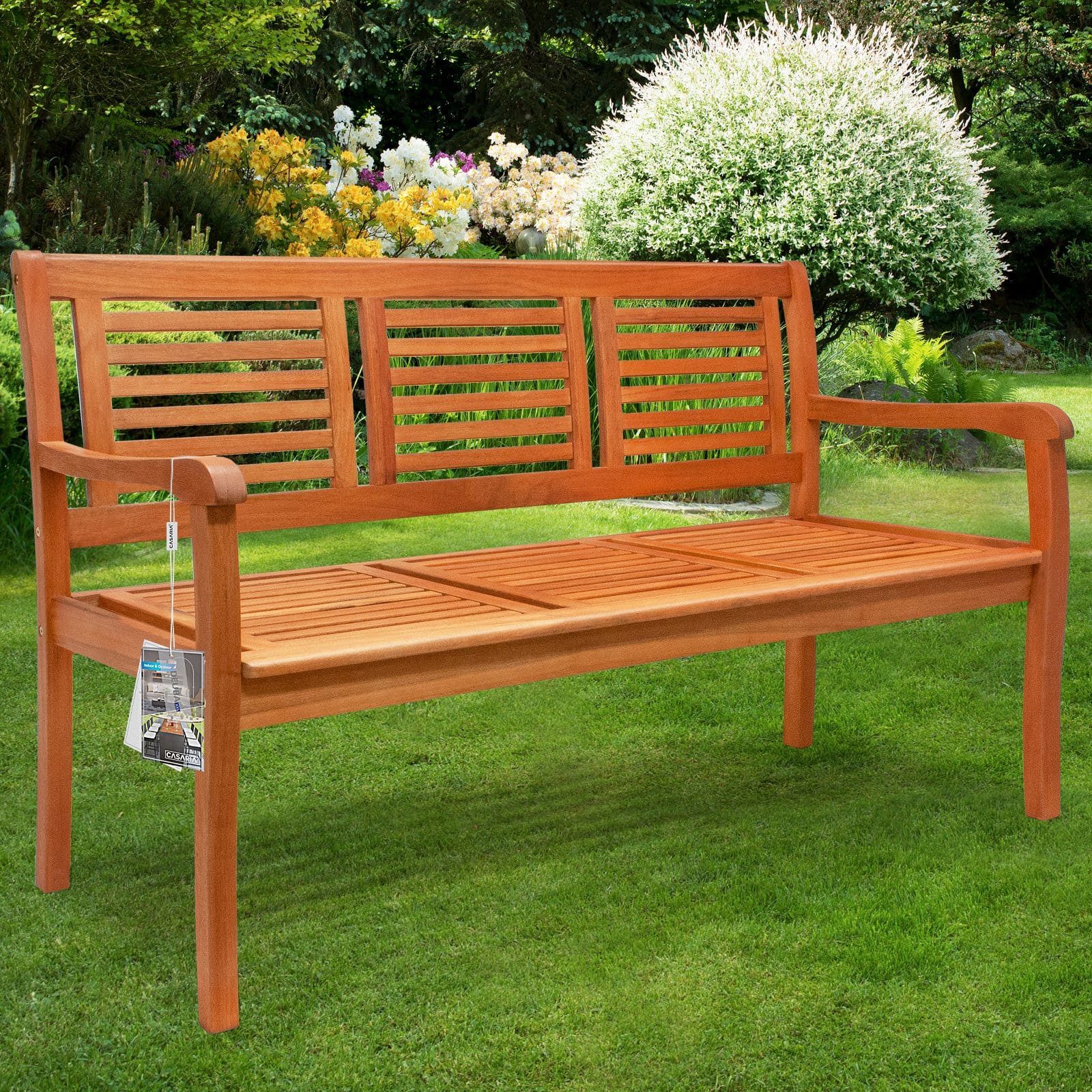 Casaria Bank, Wetterfest Holz FSC® 480kg Belastbar Garten Holzbank Eukalyptus
